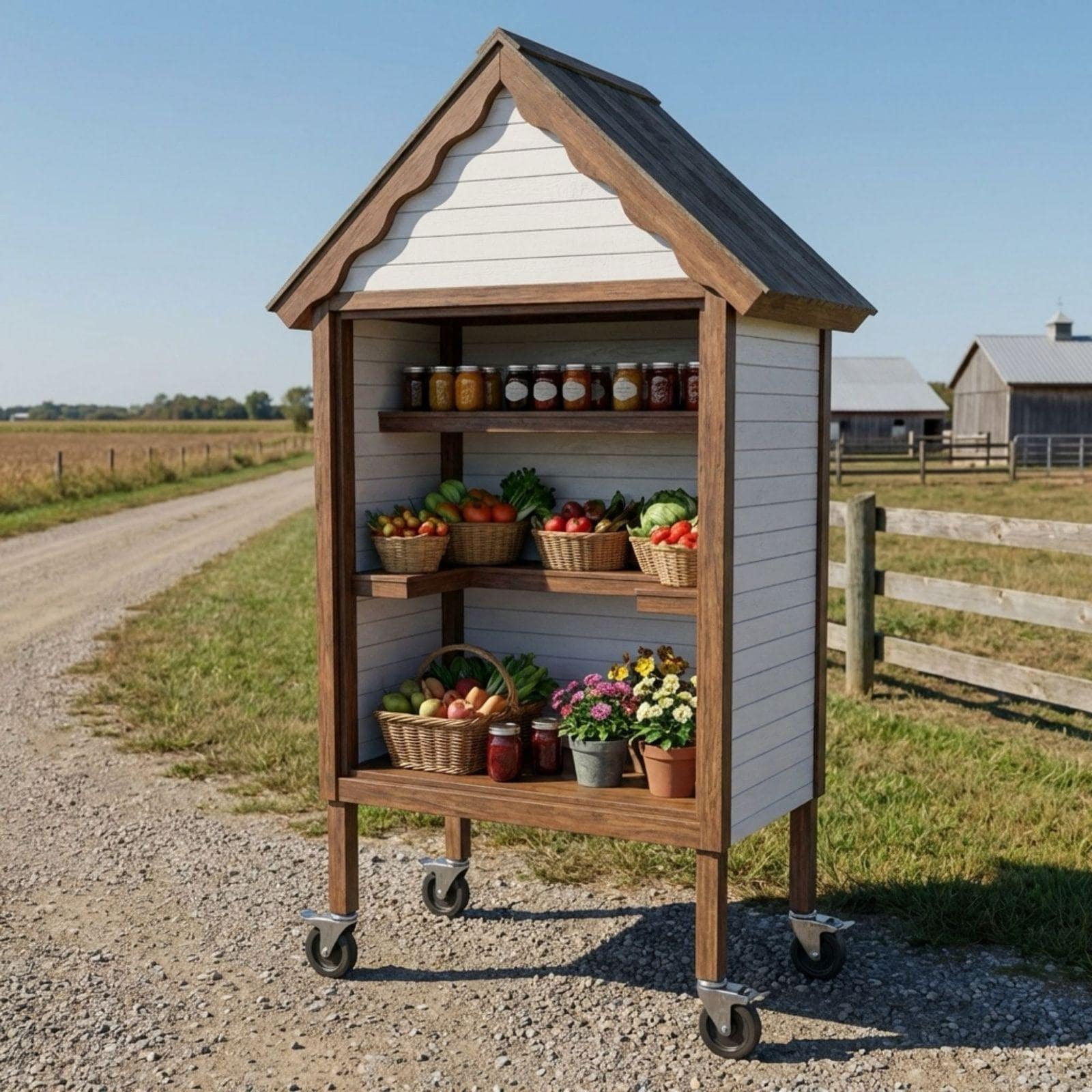 DIY Farmstand Plans Guide Tutorial PDF | Driveway Roadside Veggie Flower Honey Soap Eggs Bakery Market Stand Cart - Instant Download 3