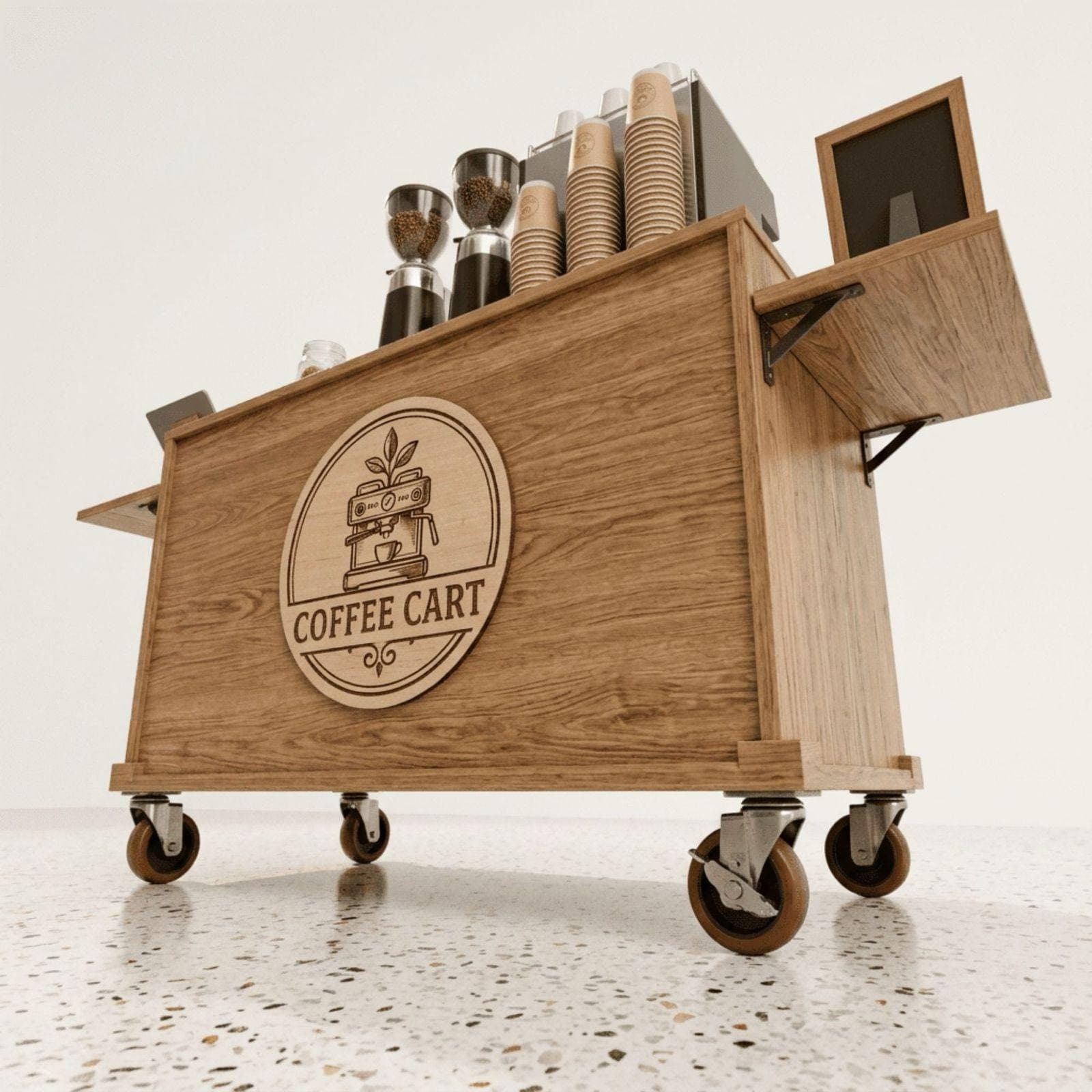 Mobile Folding Coffee Cart DIY Plans PDF | Collapsible Bar Cart for Events 3