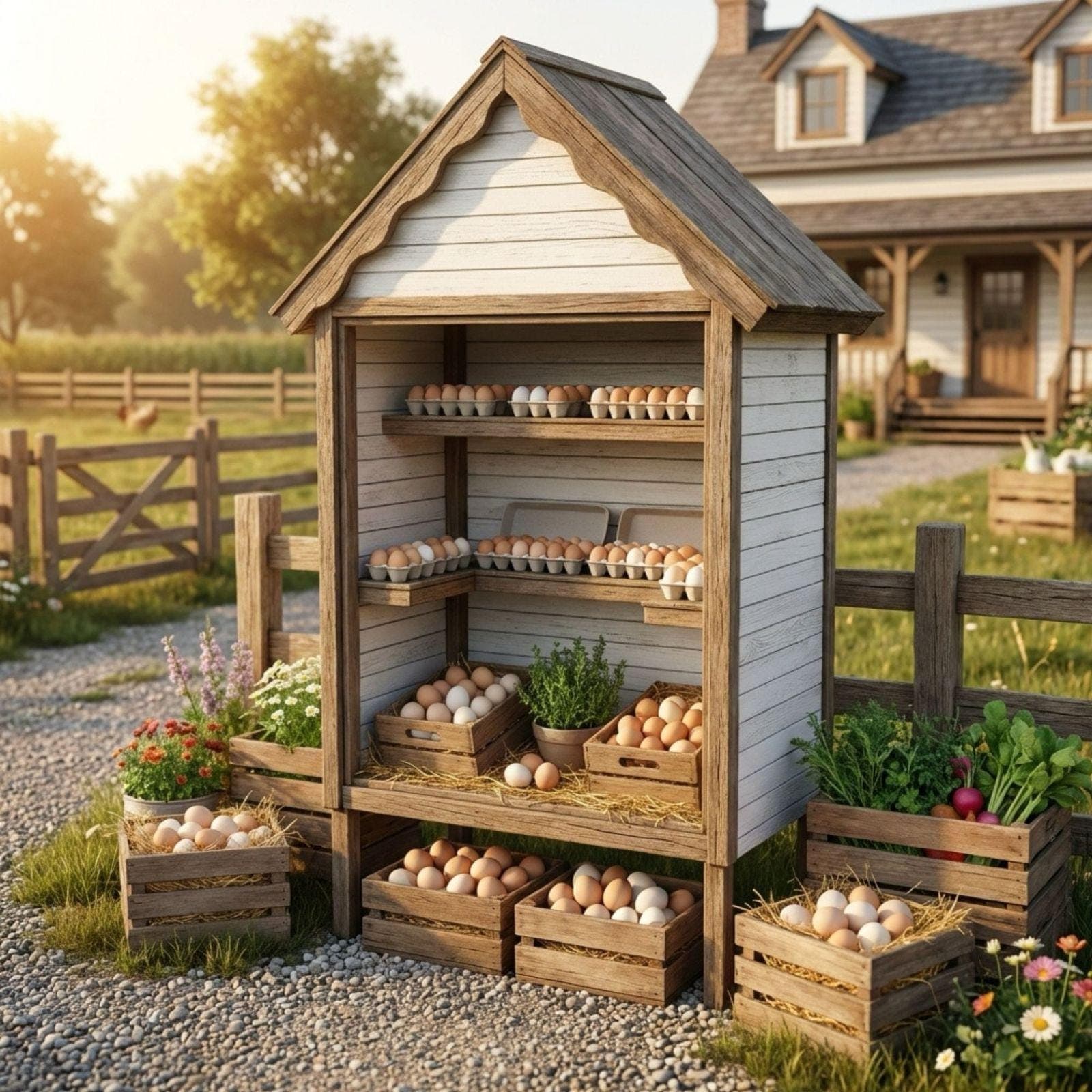 DIY Farmstand Plans Guide Tutorial PDF | Driveway Roadside Veggie Flower Honey Soap Eggs Bakery Market Stand Cart - Instant Download 2