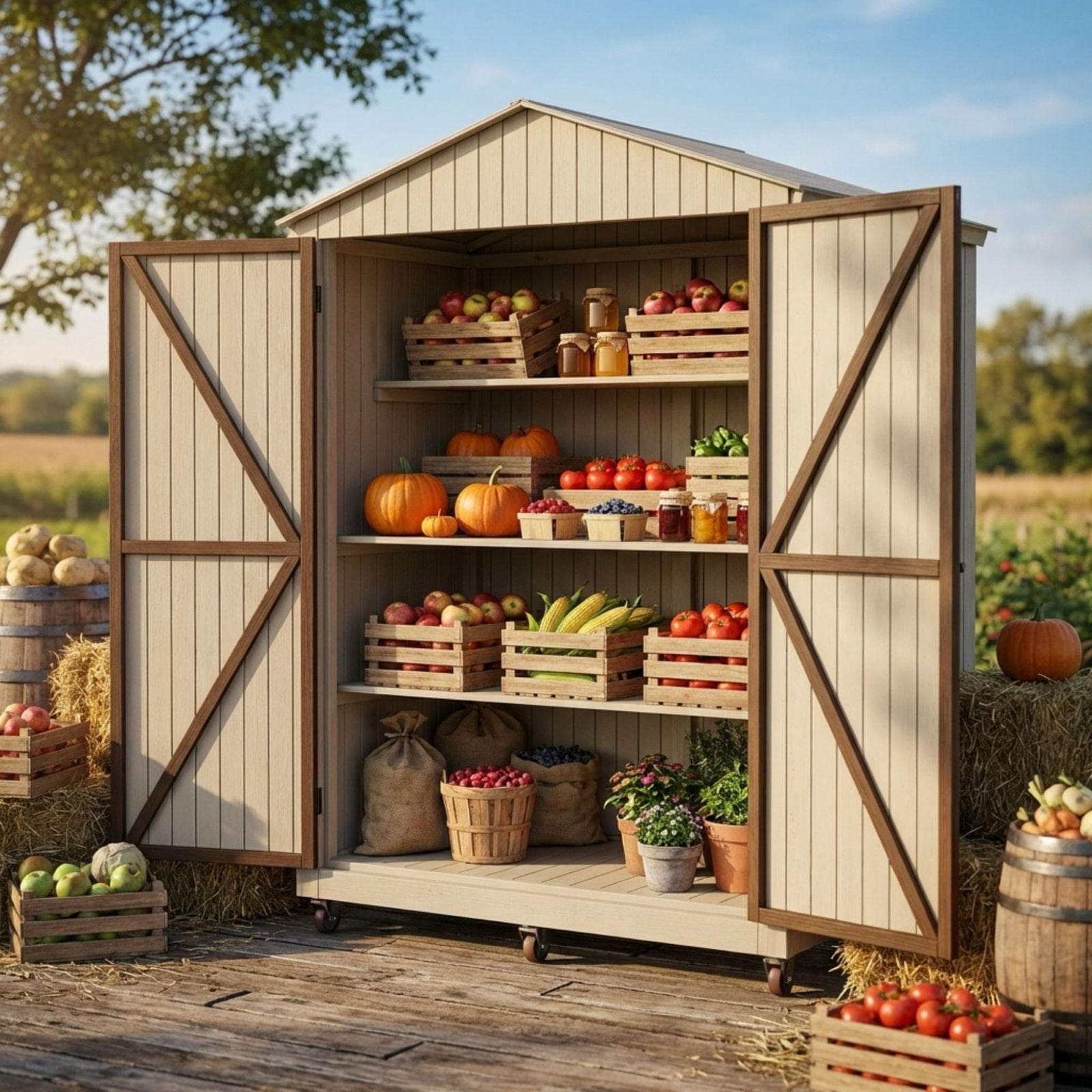 Enclosed DIY Farmstand Plans PDF | Secure Roadside Stand Blueprint | Barn Door Market Stall | Sourdough & Egg Stand Woodworking Guide