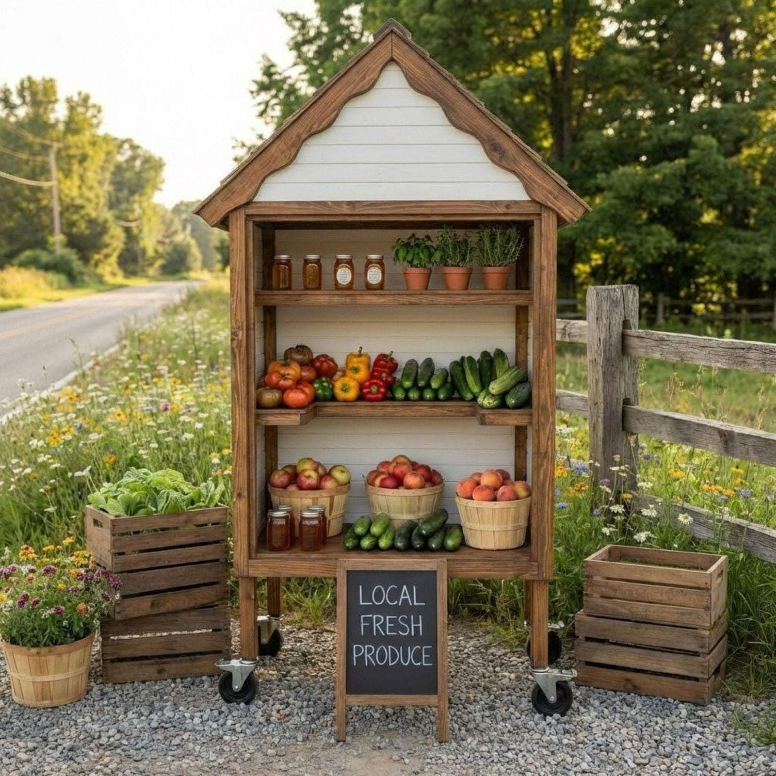 DIY Farmstand Plans Guide Tutorial PDF | Driveway Roadside Veggie Flower Honey Soap Eggs Bakery Market Stand Cart - Instant Download 6