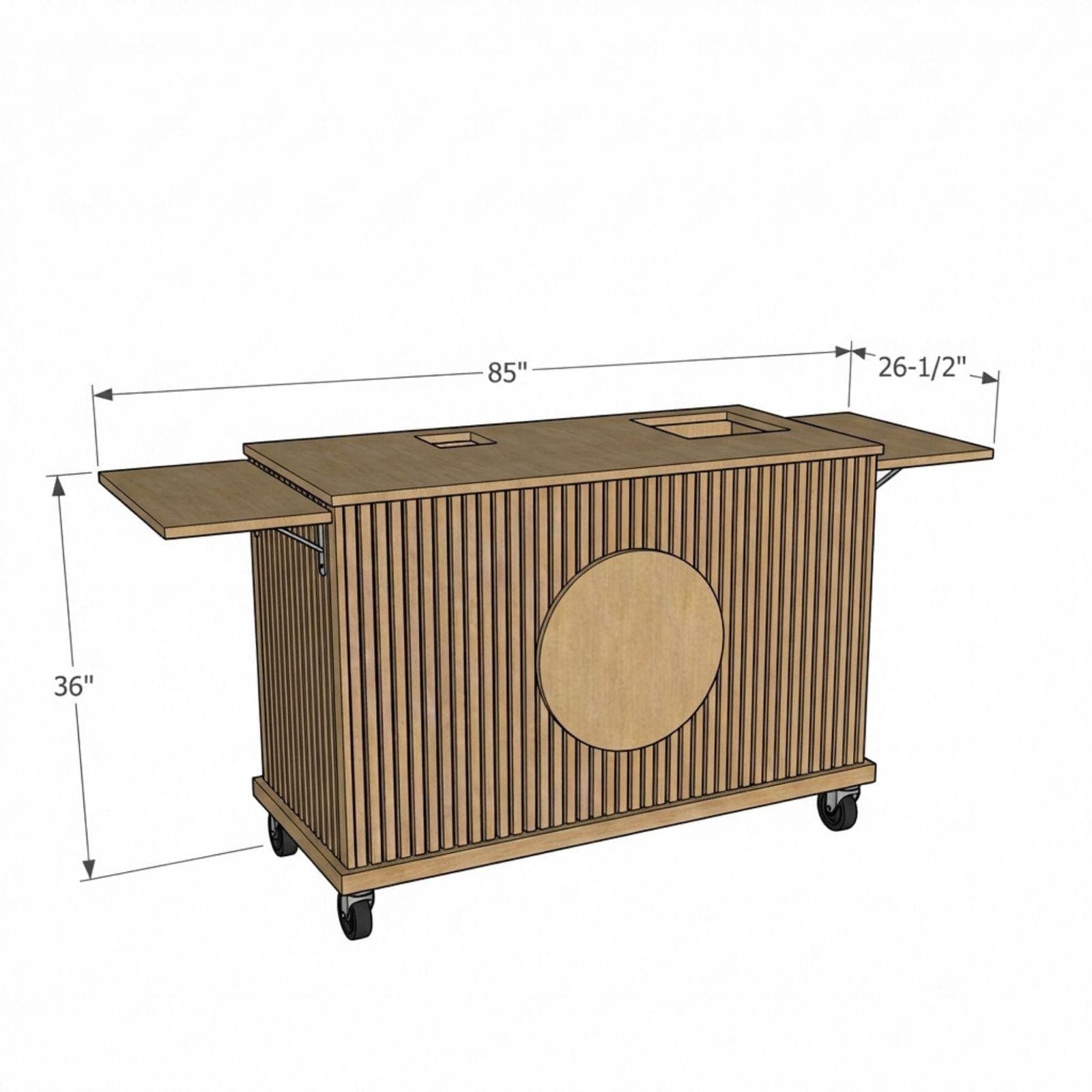 DIY Collapsible Coffee Cart Blueprint Plans PDF | Mobile Espresso Bar Blueprint | Fluted Wood Barista Stand | Portable Cafe Woodworking 1