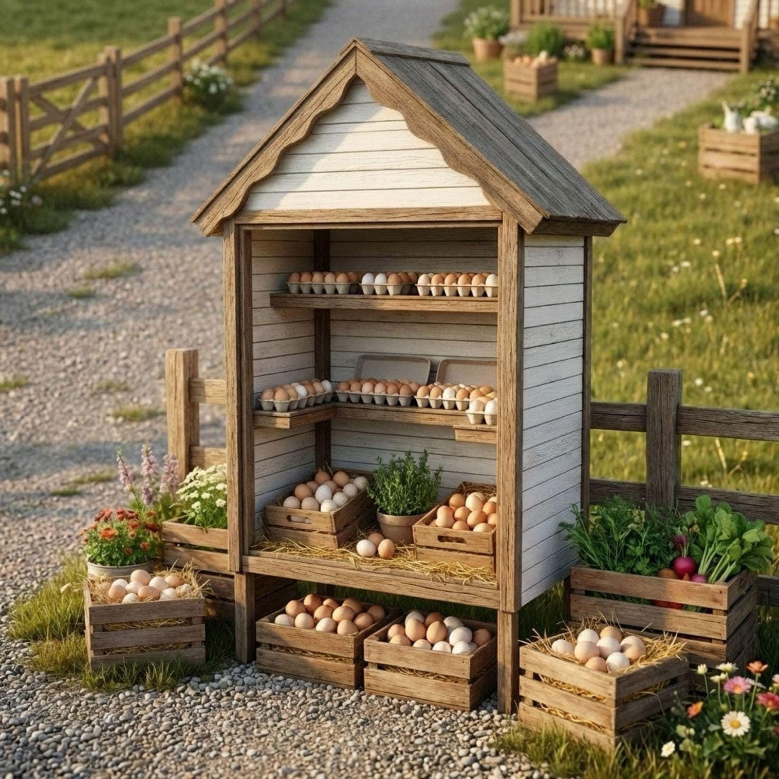 DIY Farmstand Plans Guide Tutorial PDF | Driveway Roadside Veggie Flower Honey Soap Eggs Bakery Market Stand Cart - Instant Download 5