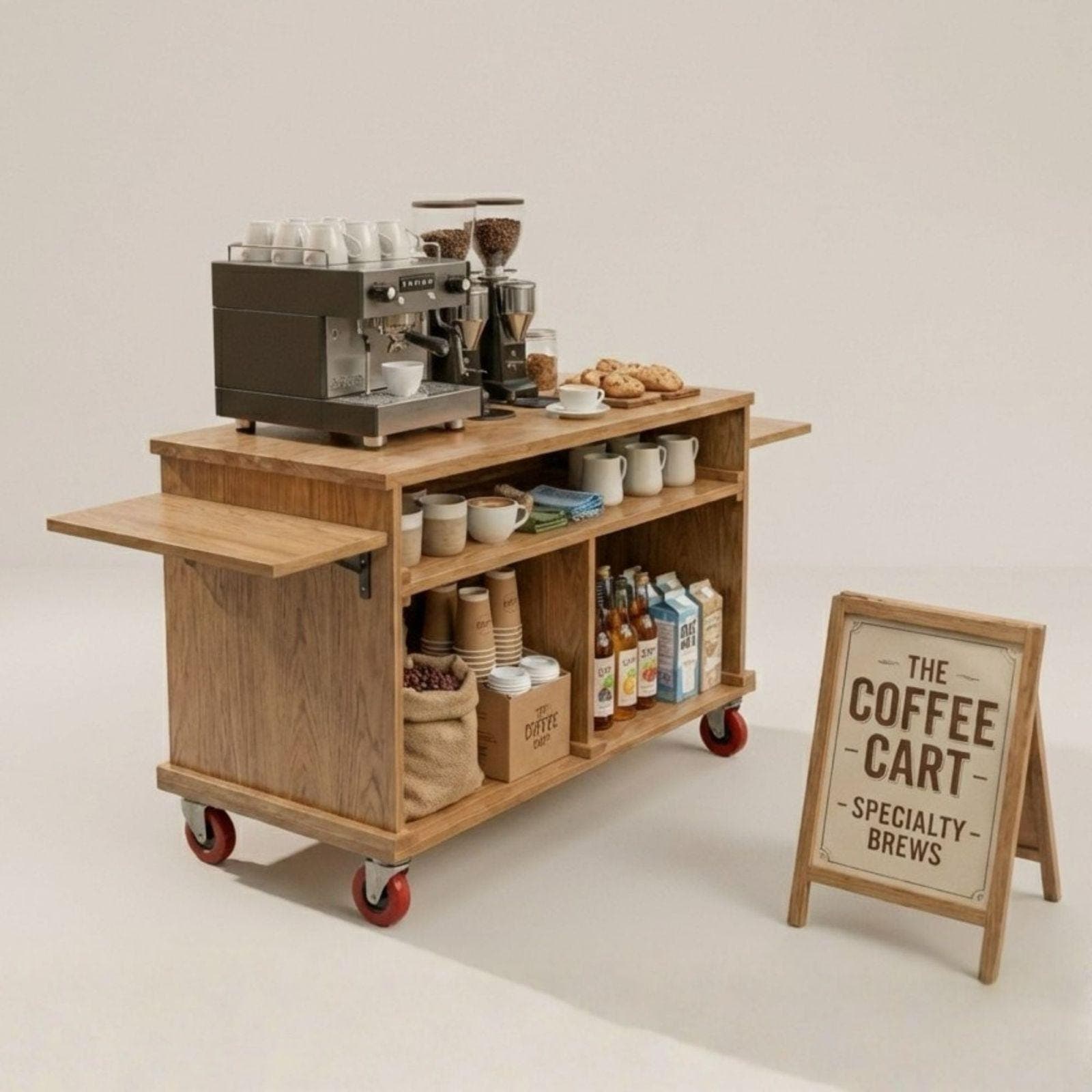 Mobile Folding Coffee Cart DIY Plans PDF | Collapsible Bar Cart for Events 7