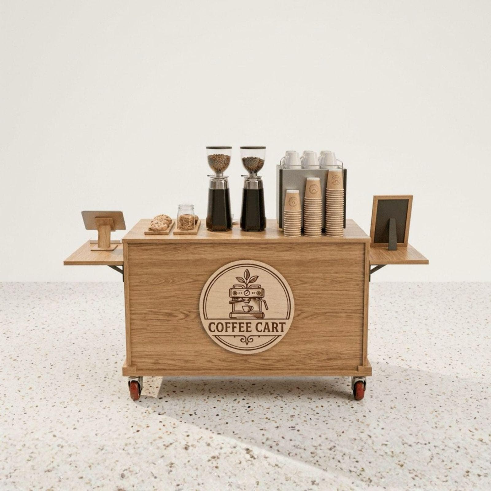Mobile Folding Coffee Cart DIY Plans PDF | Collapsible Bar Cart for Events 2