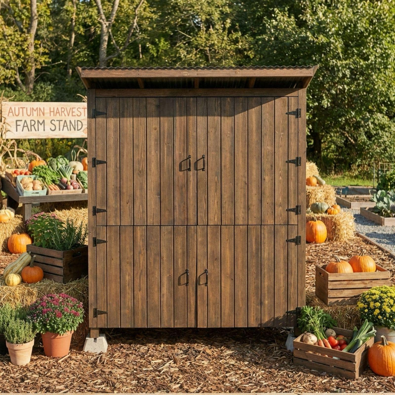 DIY Roadside Farmstand Plans PDF | Secure 4-Door Market Stall Blueprint | Sourdough & Egg Stand Build Guide | Vegetable Display Woodworking 4