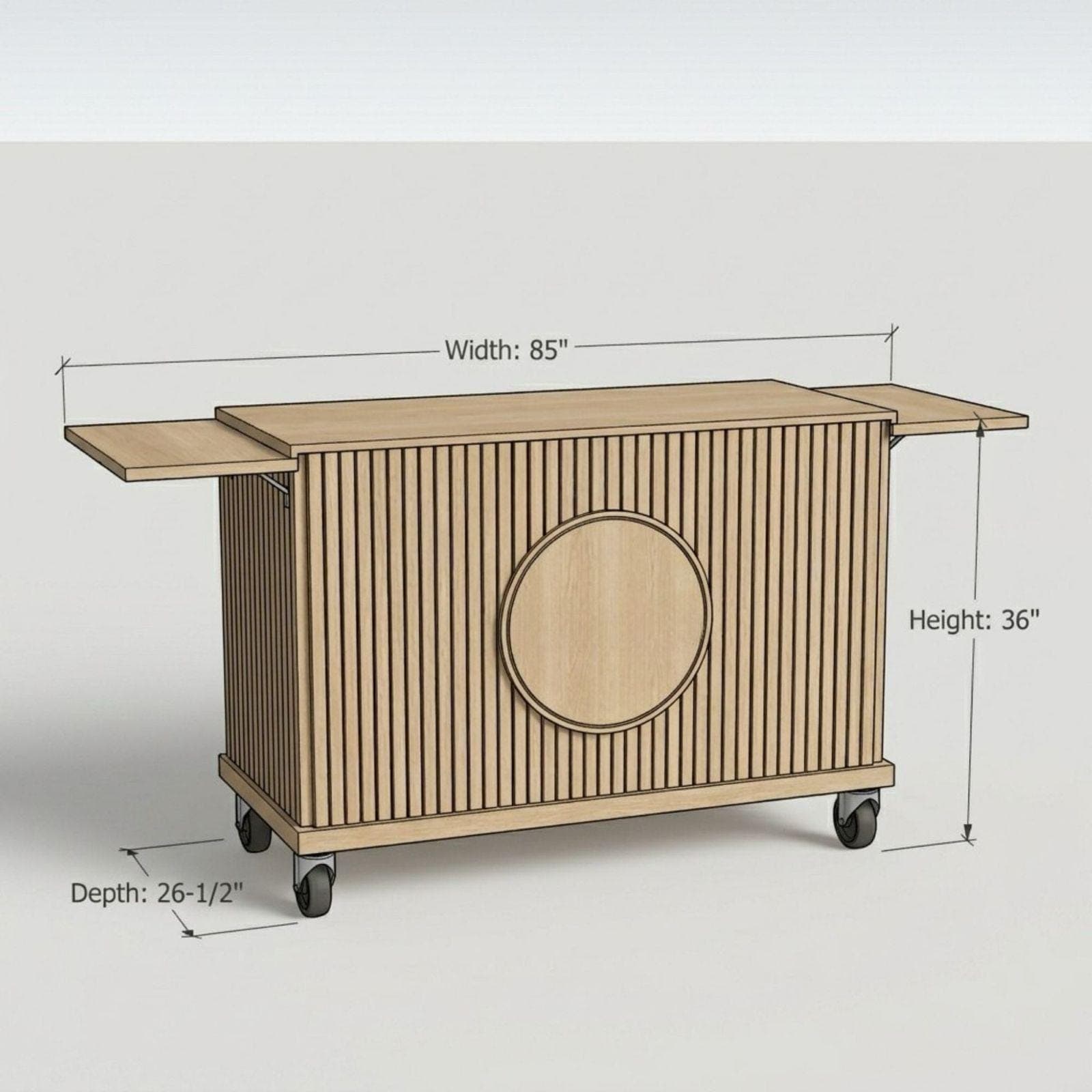 DIY Mobile Bar Cart Plans PDF | Foldable Event Bar Blueprint | Collapsible Coffee Cart | Portable Fluted Wood Bar Build Guide 1
