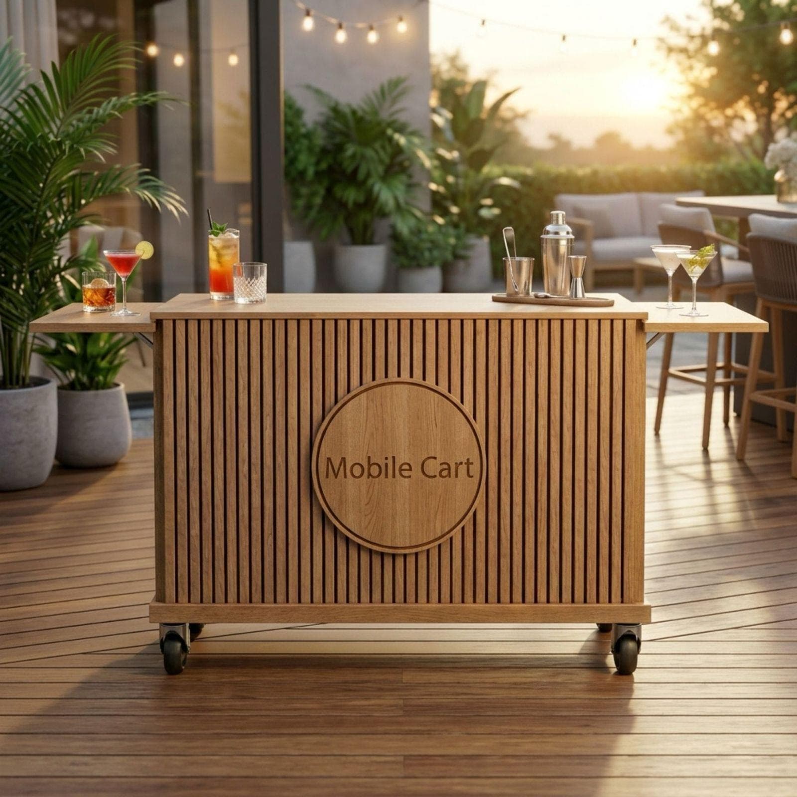 DIY Mobile Bar Cart Plans PDF | Foldable Event Bar Blueprint | Collapsible Coffee Cart | Portable Fluted Wood Bar Build Guide 4