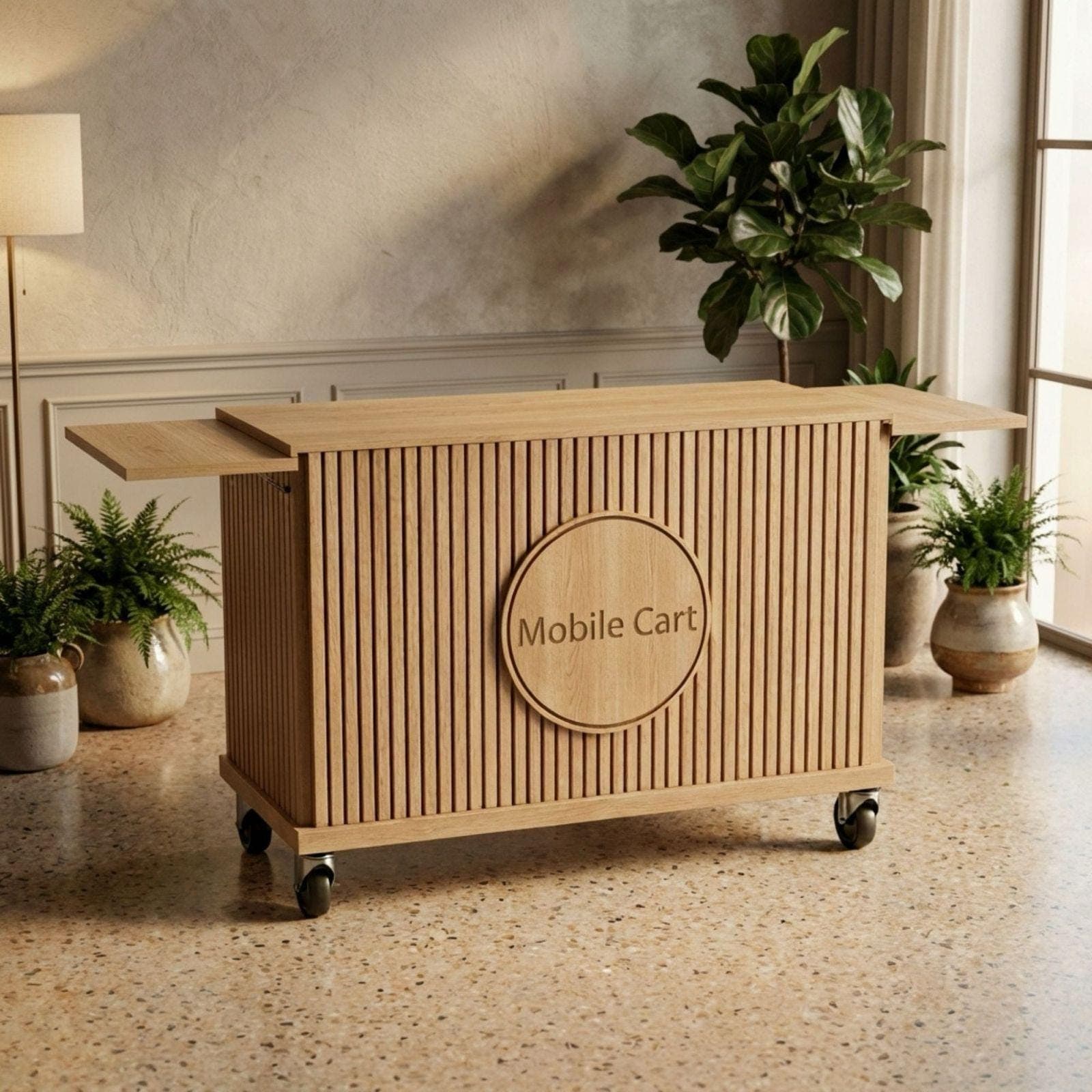 DIY Mobile Bar Cart Plans PDF | Foldable Event Bar Blueprint | Collapsible Coffee Cart | Portable Fluted Wood Bar Build Guide 6