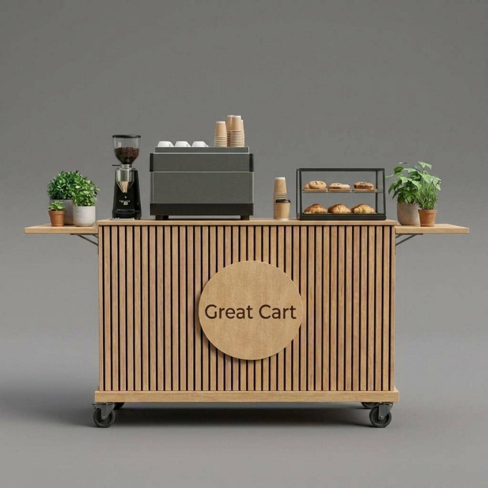 DIY Collapsible Coffee Cart Blueprint Plans PDF | Mobile Espresso Bar Blueprint | Fluted Wood Barista Stand | Portable Cafe Woodworking 4