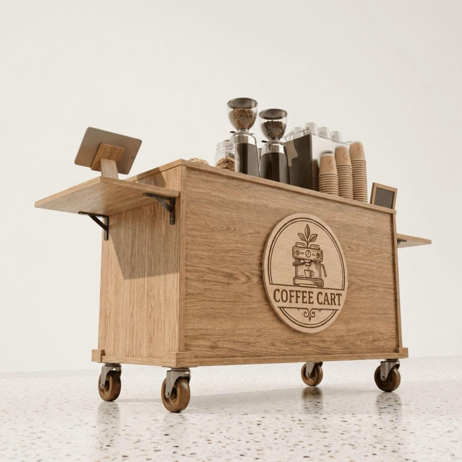 Mobile Folding Coffee Cart DIY Plans PDF | Collapsible Bar Cart for Events 5