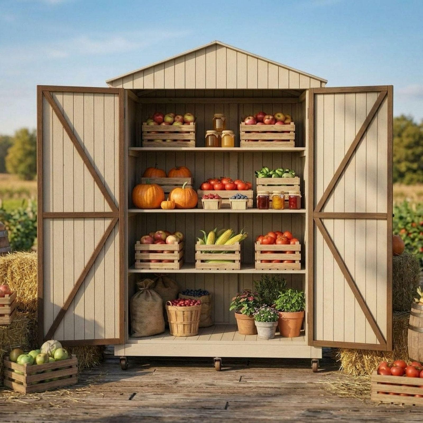 Enclosed DIY Farmstand Plans PDF | Secure Roadside Stand Blueprint | Barn Door Market Stall | Sourdough & Egg Stand Woodworking Guide 6