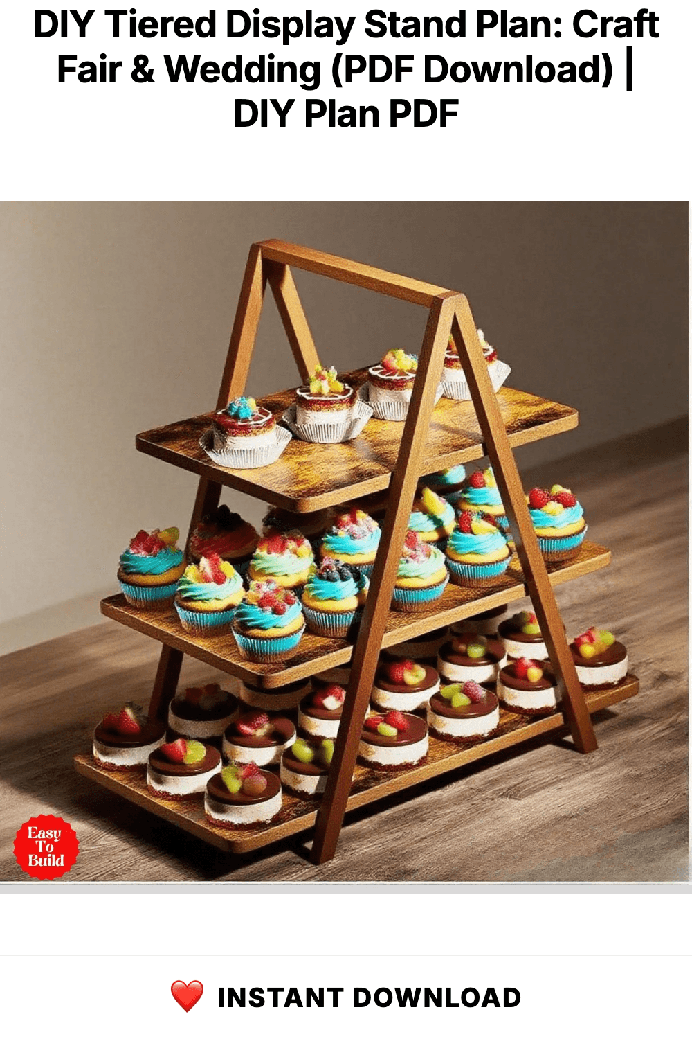 DIY Tiered Display Stand Plan: Craft Fair & Wedding (PDF Download)