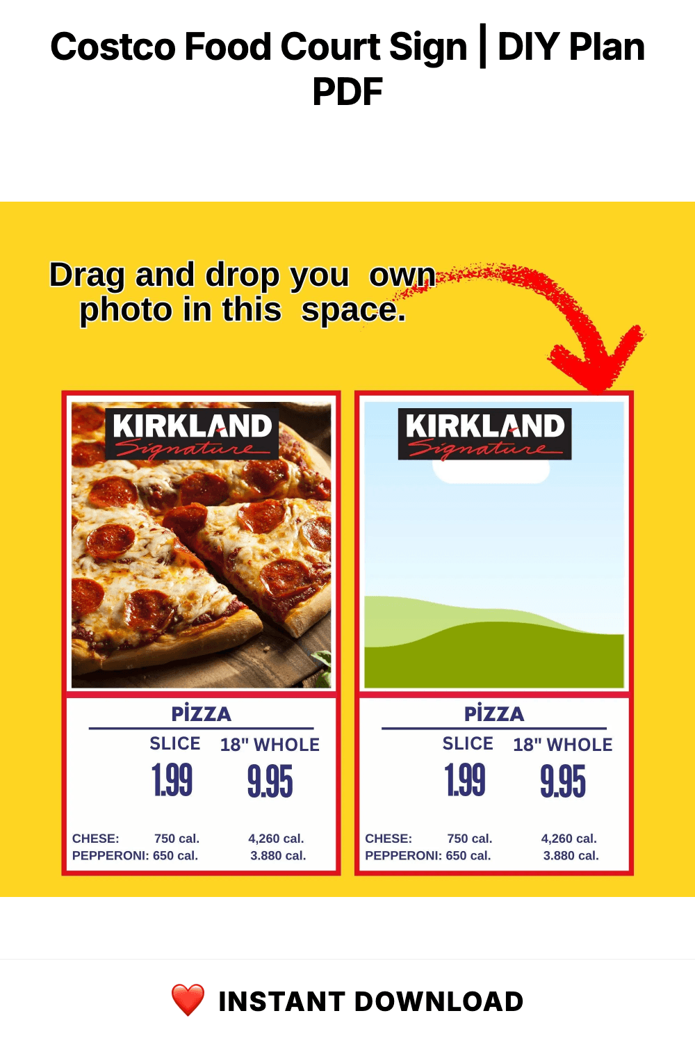 Costco Food Court Sign | Printable Menu, Price Tag (Digital Download)