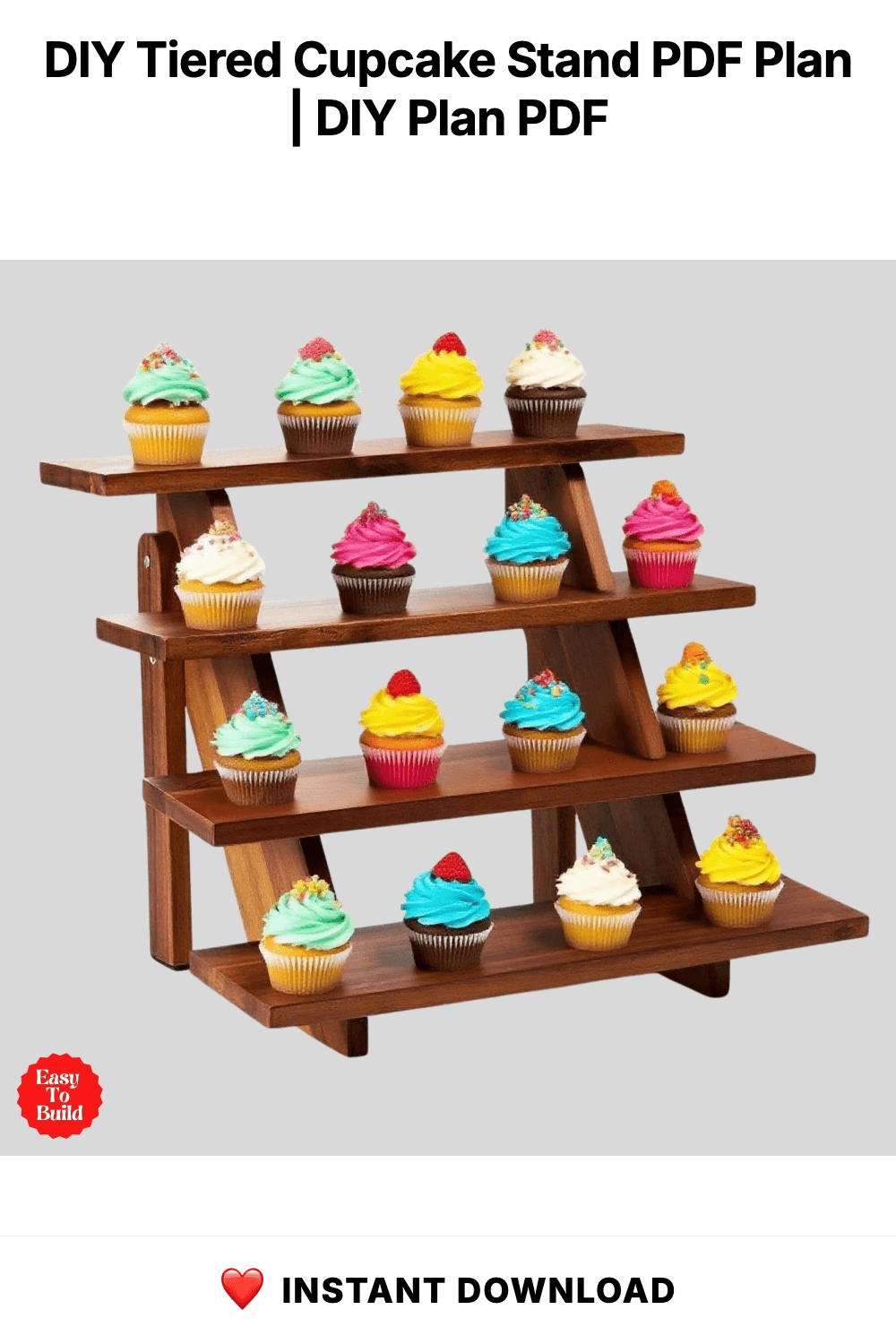 DIY Tiered Cupcake Stand PDF Plan | Wood Display Risers