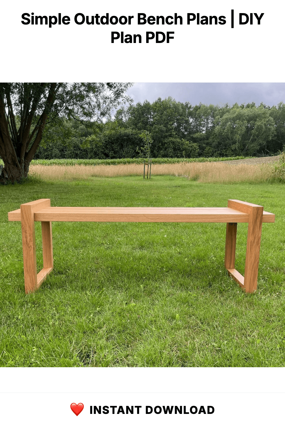 Simple Outdoor Bench Plans | DIY 2x4 Patio Furniture (PDF Download)