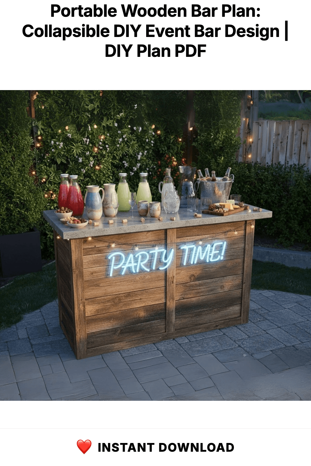 Portable Wooden Bar Plan: Collapsible DIY Event Bar Design