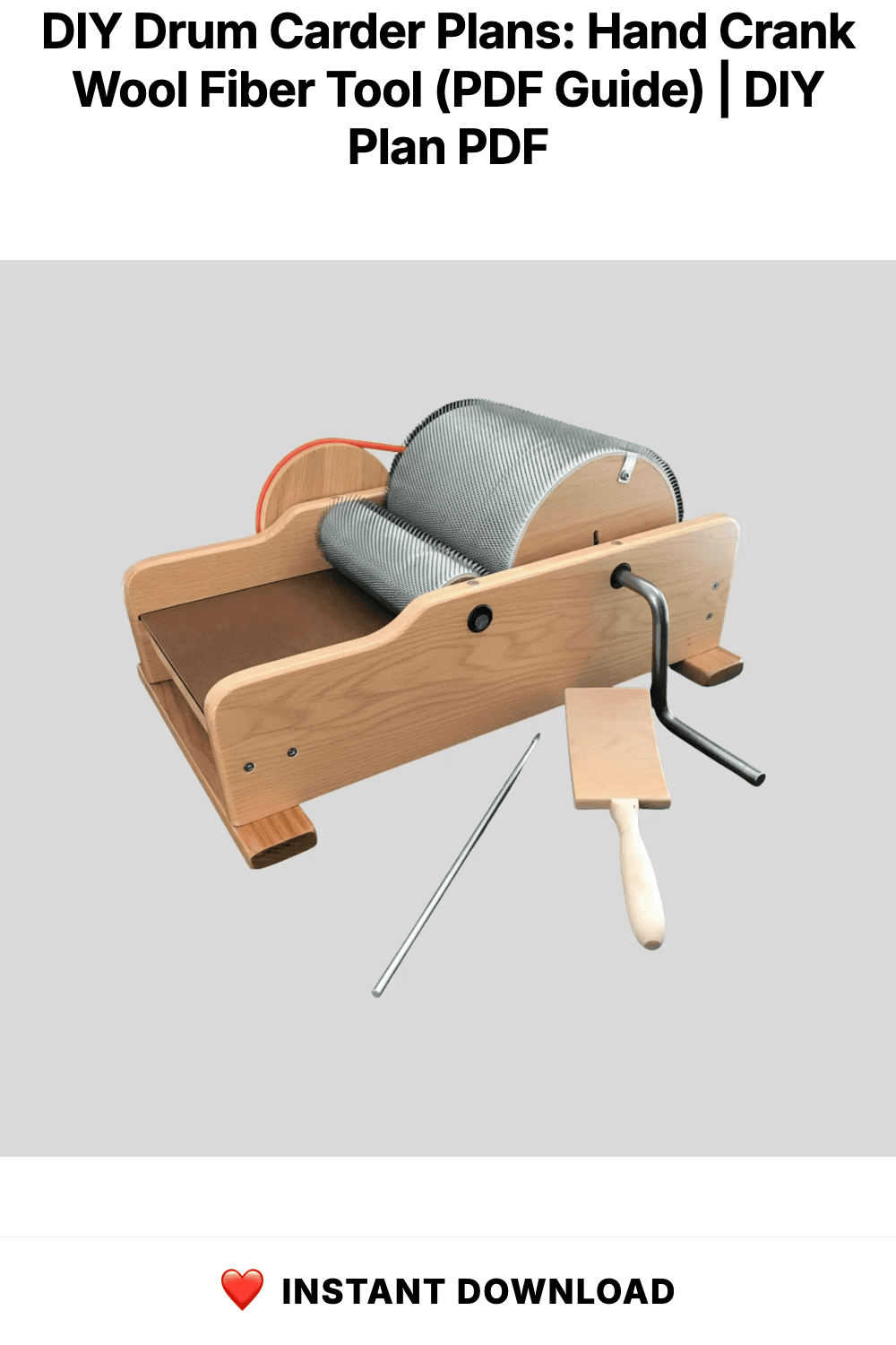 DIY Drum Carder Plans: Hand Crank Wool Fiber Tool (PDF Guide)