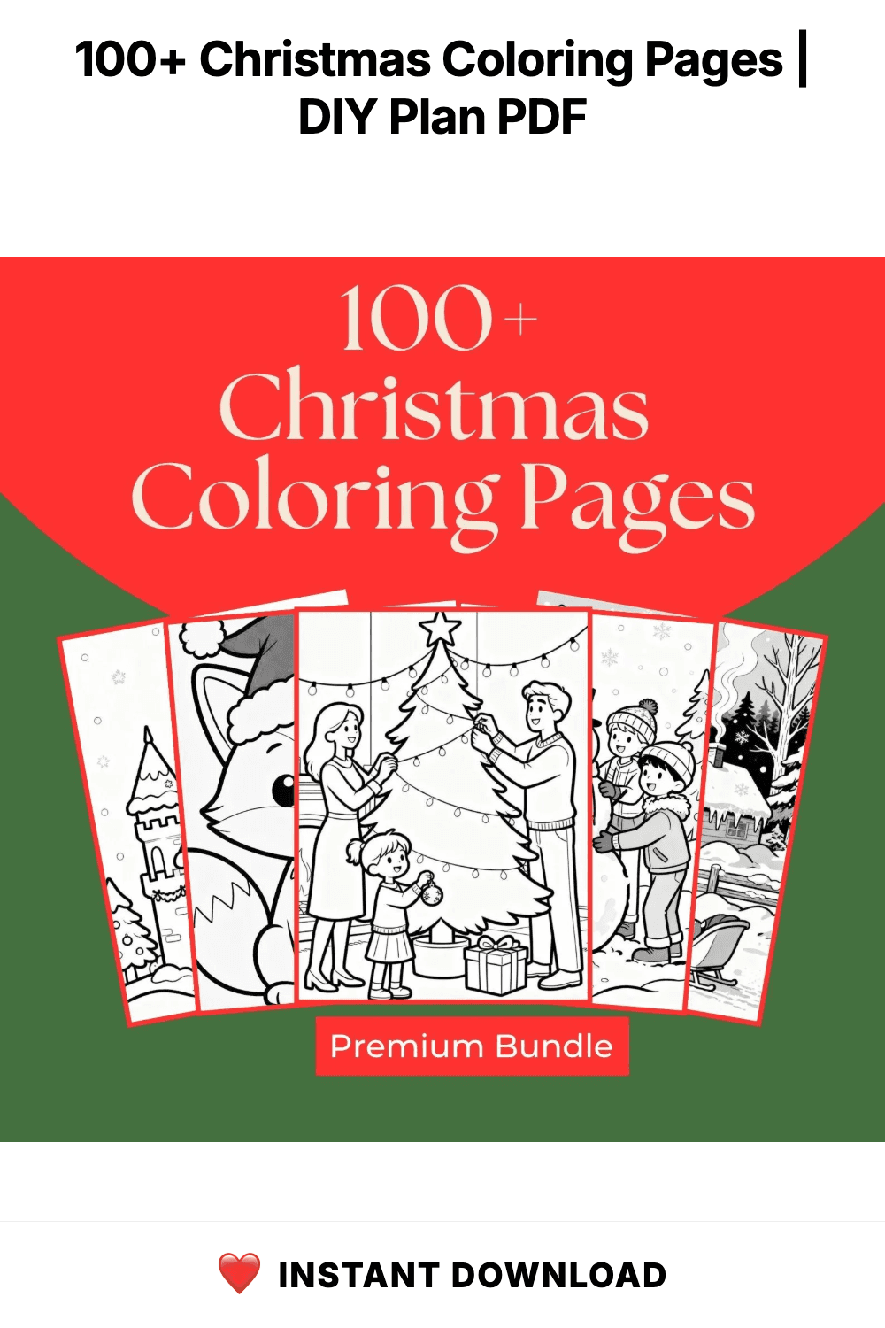 100+ Christmas Coloring Pages | Winter Activity Book (PDF)