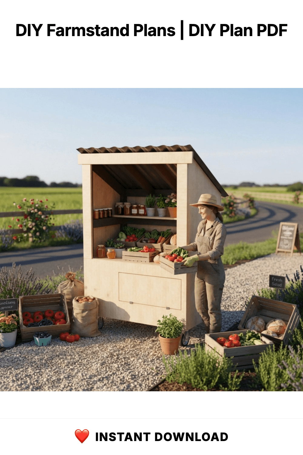 DIY Farmstand Plans | Roadside Stand Plans PDF | Mobile Bakery Cart Build Guide