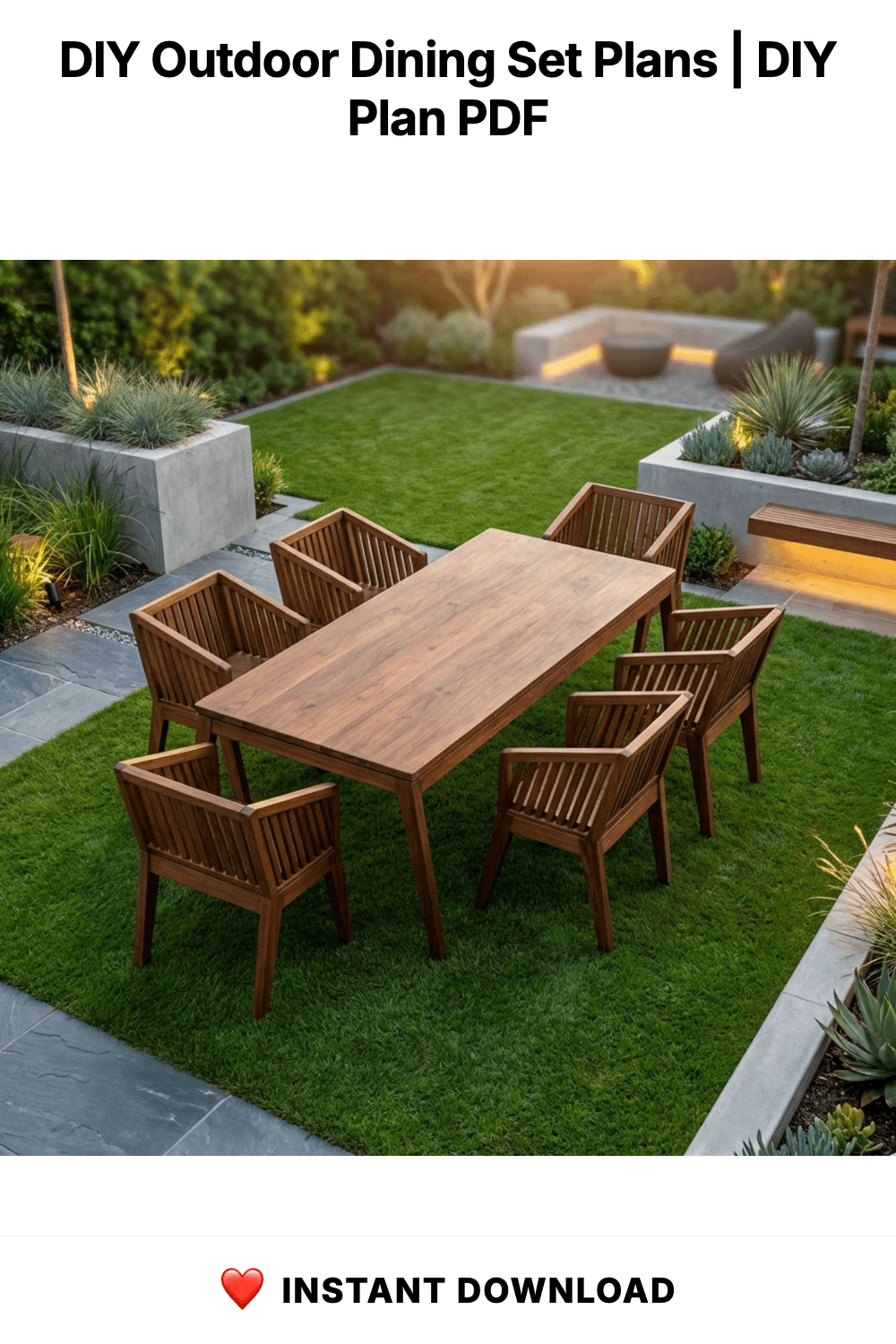 DIY Outdoor Dining Set Plans | Wooden Patio Table, Chairs Blueprint (Digital Download)
