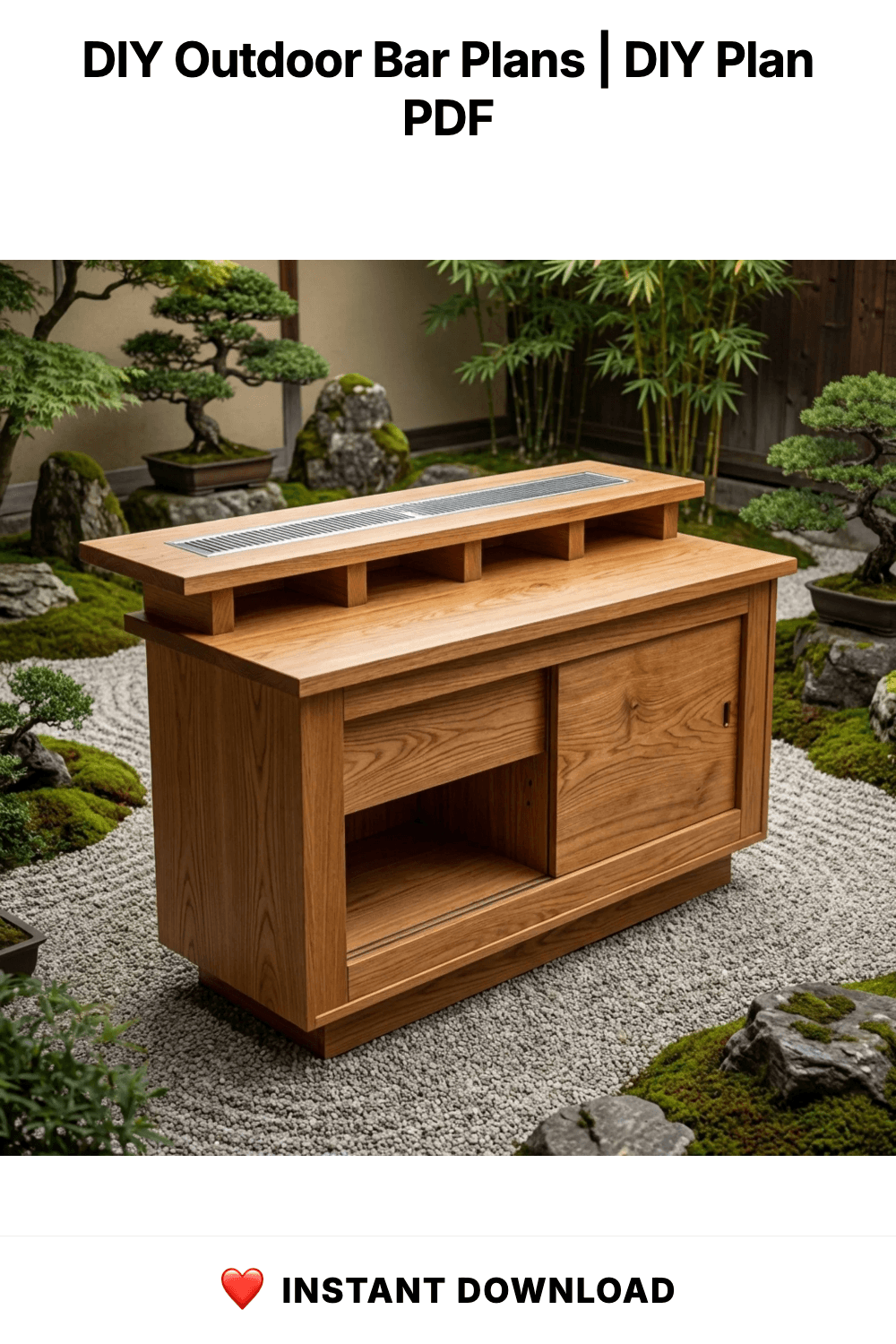 DIY Outdoor Bar Plans | Two Tier Home Bar Blueprint | Wooden Patio Bar Design PDF