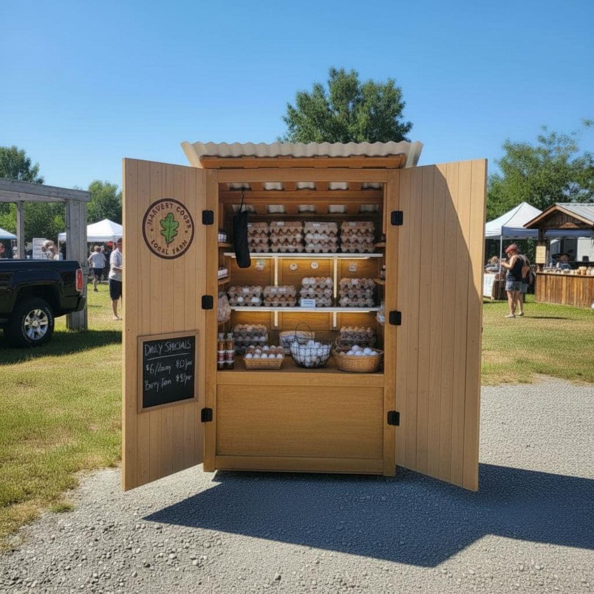 Egg Stand Plans | Roadside Egg Selling Stand Plans | Farmstand Plans | Roadside Plant, Flower, Fruit Stand | Portable Egg, Vegetable Cart