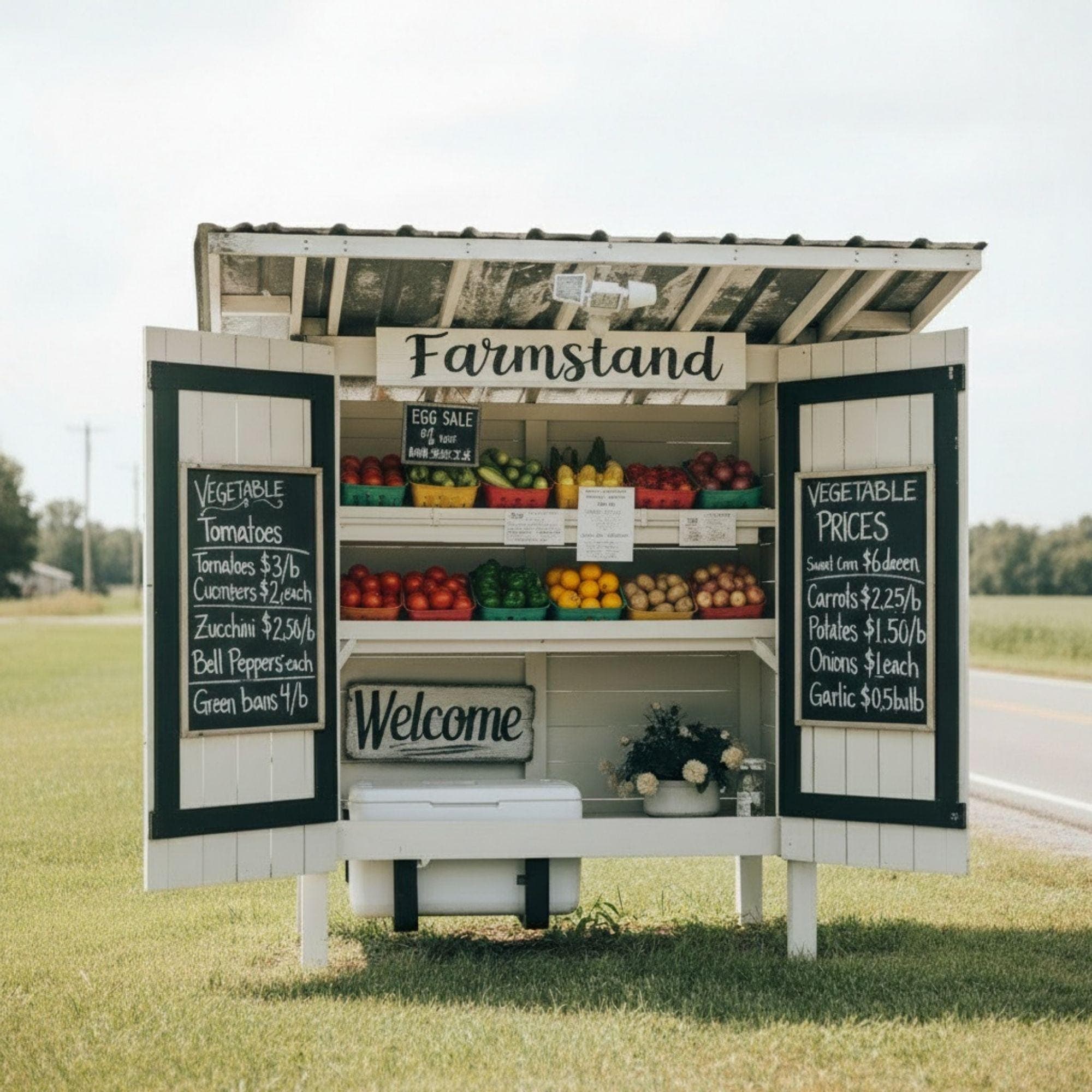 DIY Farmstand Plans: Portable Produce, Flower, Bakery Cart (PDF Download)