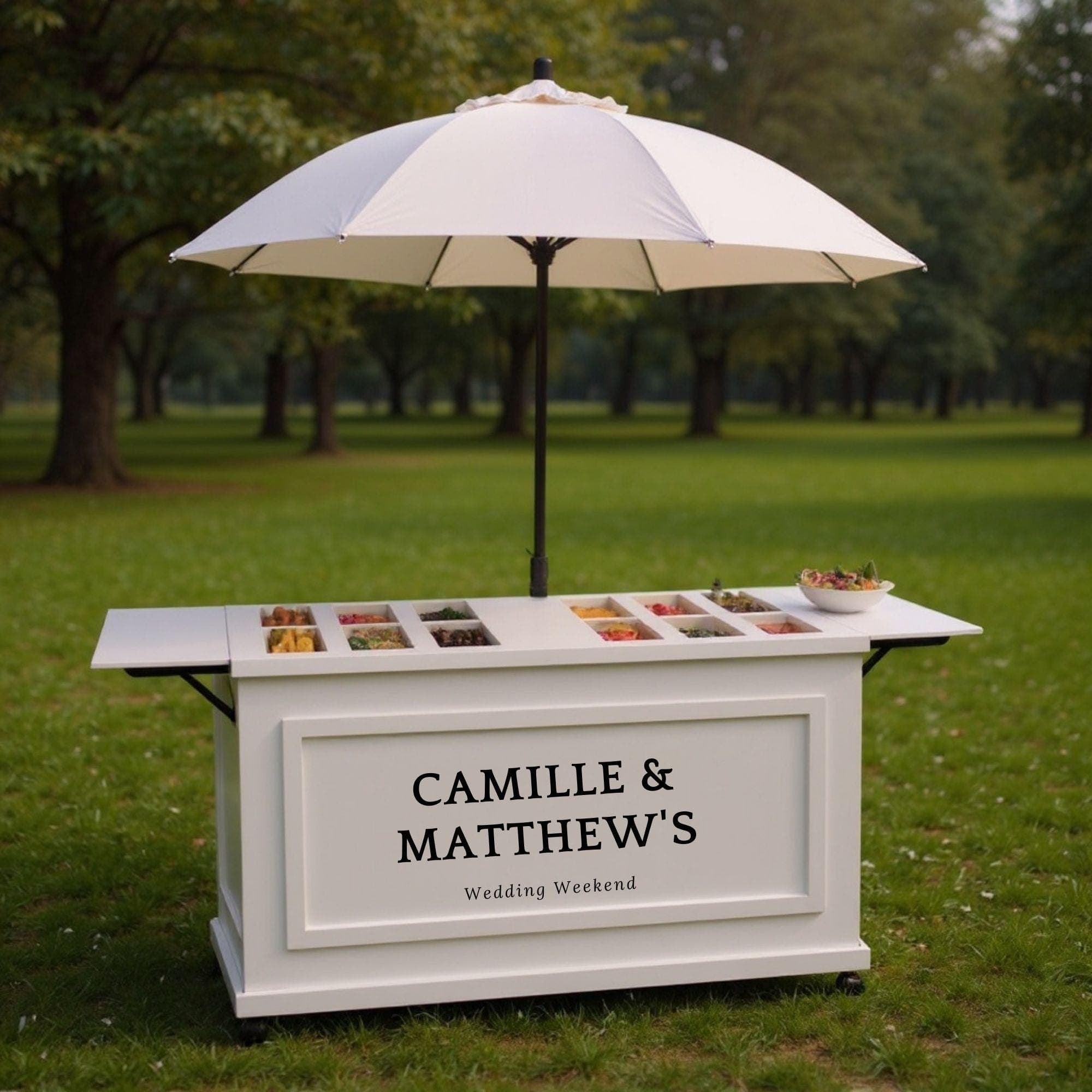 Charcuterie Cart Plan | Dessert Cart | Food Cart | Mobile Bar with Wheels, Umbrella | DIY Collapsible Charcuterie Cart Plans PDF