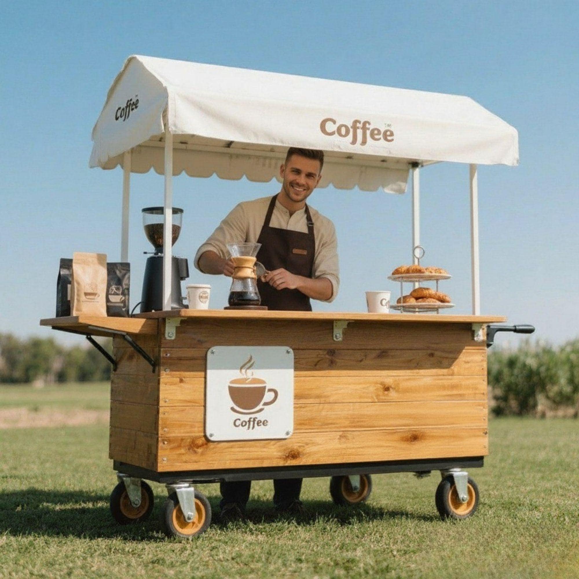 DIY Mobile Bar Cart | Coffee Cart | Custom Food Cart Plan PDF | Wedding Cart | Collapsible Beverage Cart | Vendor Cart | Foldable Bar Cart