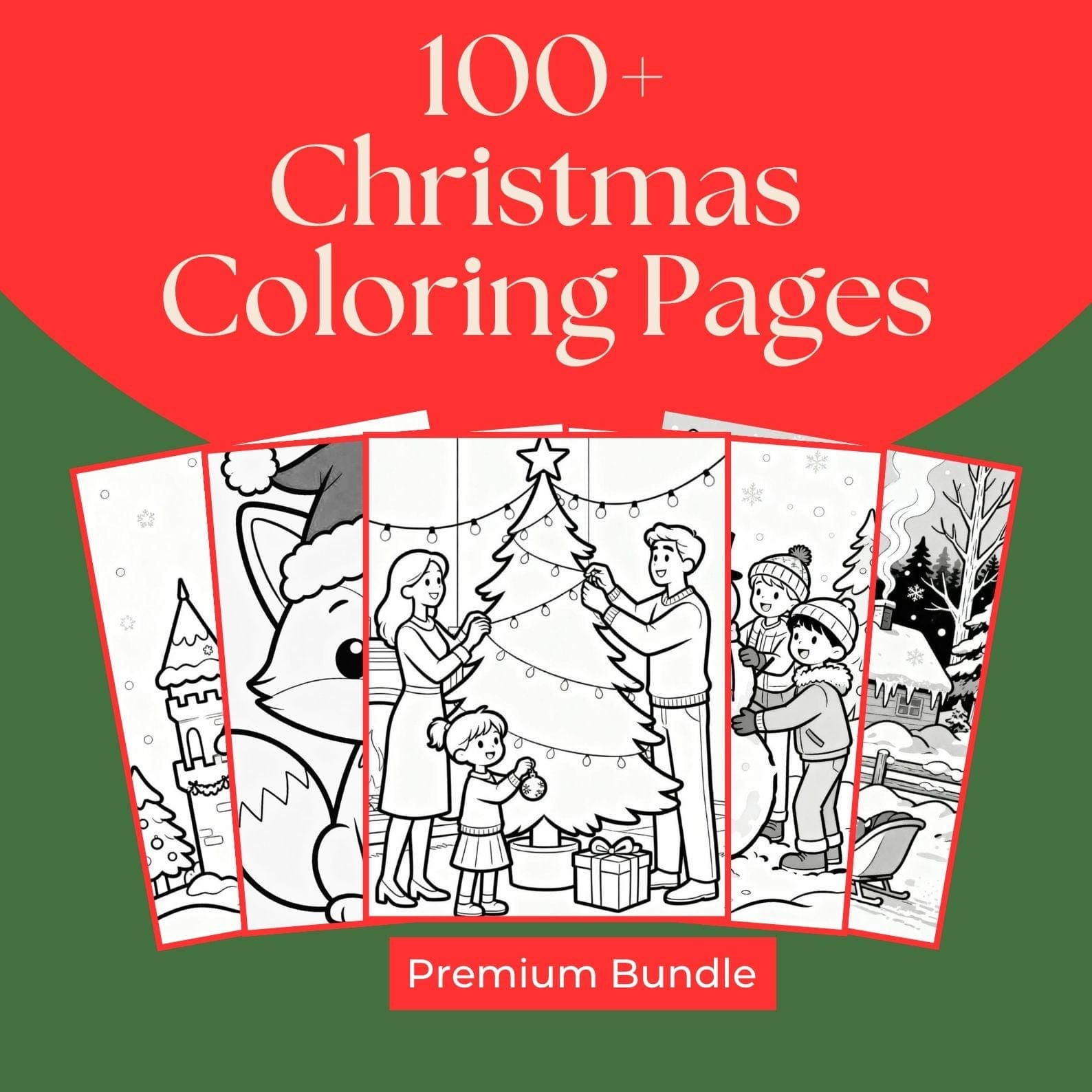 100+ Christmas Coloring Pages | Winter Activity Book (PDF)