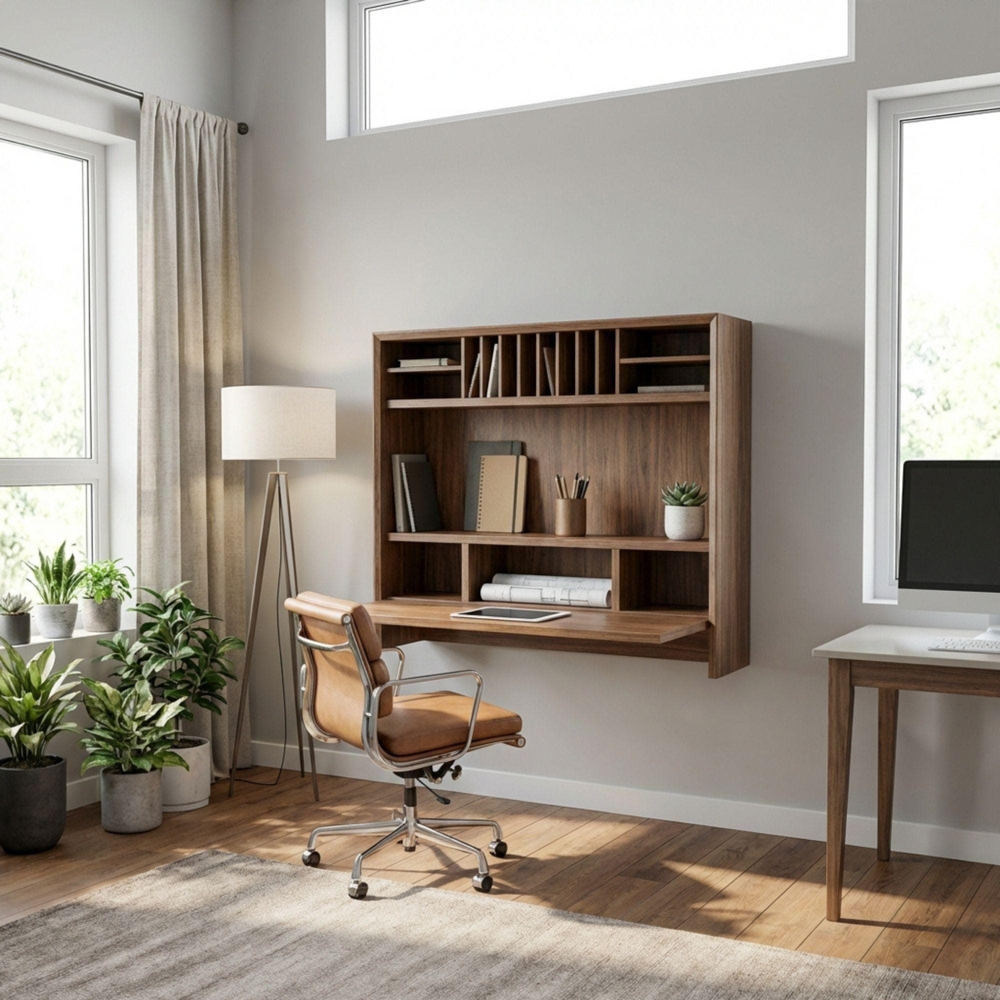 DIY Wall Mounted Murphy Desk Plans | Fold Down Shelf Blueprint (PDF Download)