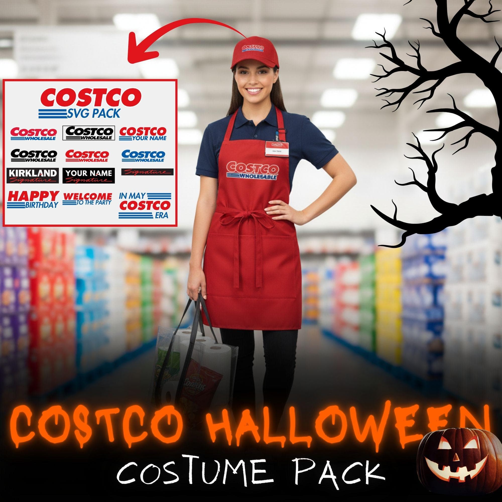 Wholesale Club Costume SVG Pack: Halloween Costume | Personalized Apron Design (Digital Download)