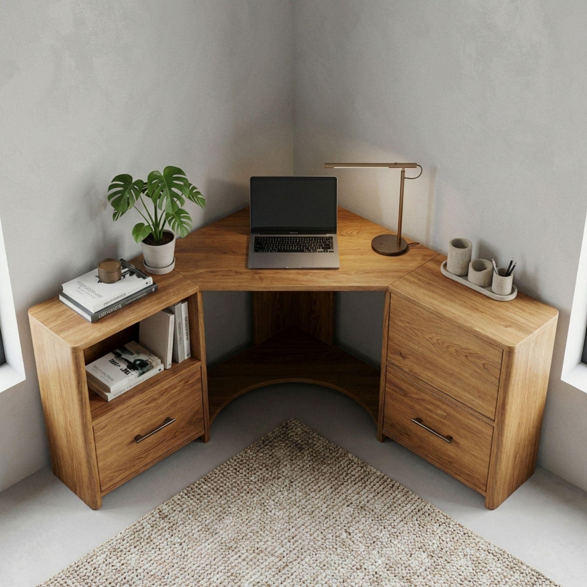 DIY L-Shaped Desk Plans | Corner Computer Build Guide With Drawers (Digital Download)