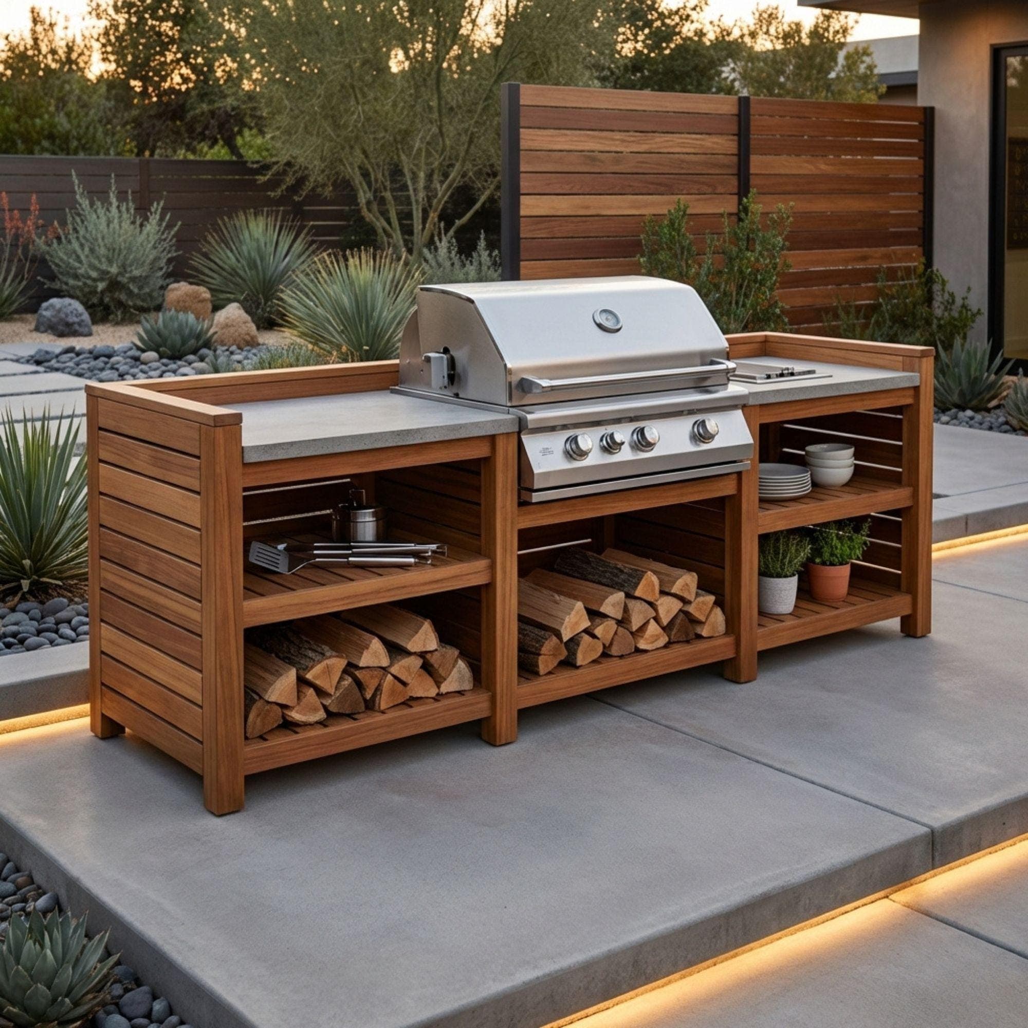 DIY Outdoor Grill Station Plans | BBQ Kitchen Cart Blueprint | Wooden Grill Table Build Guide
