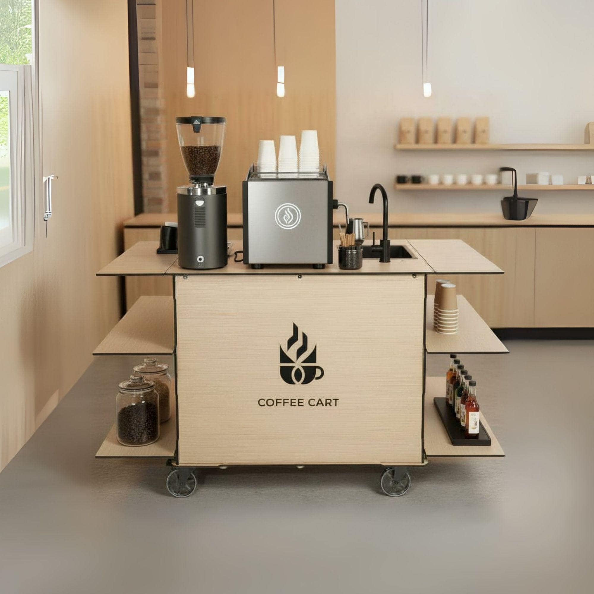 DIY Coffee Bar Cart | Custom Food Cart Plan PDF | Wedding Cart | Collapsible Beverage Cart | Vendor Cart | Foldable Bar Cart Business