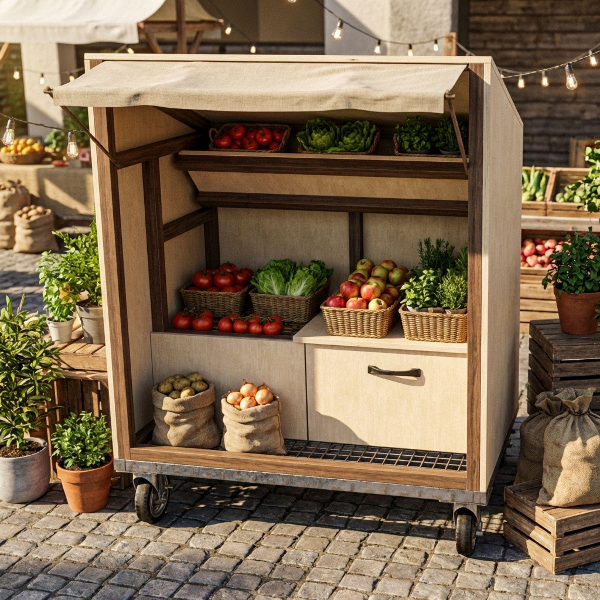 DIY Farmstand Plans | Roadside Vegetable Stand Blueprint | Mobile Bakery Cart PDF | Farmers Market Stall Build | Wood Flower Cart Template