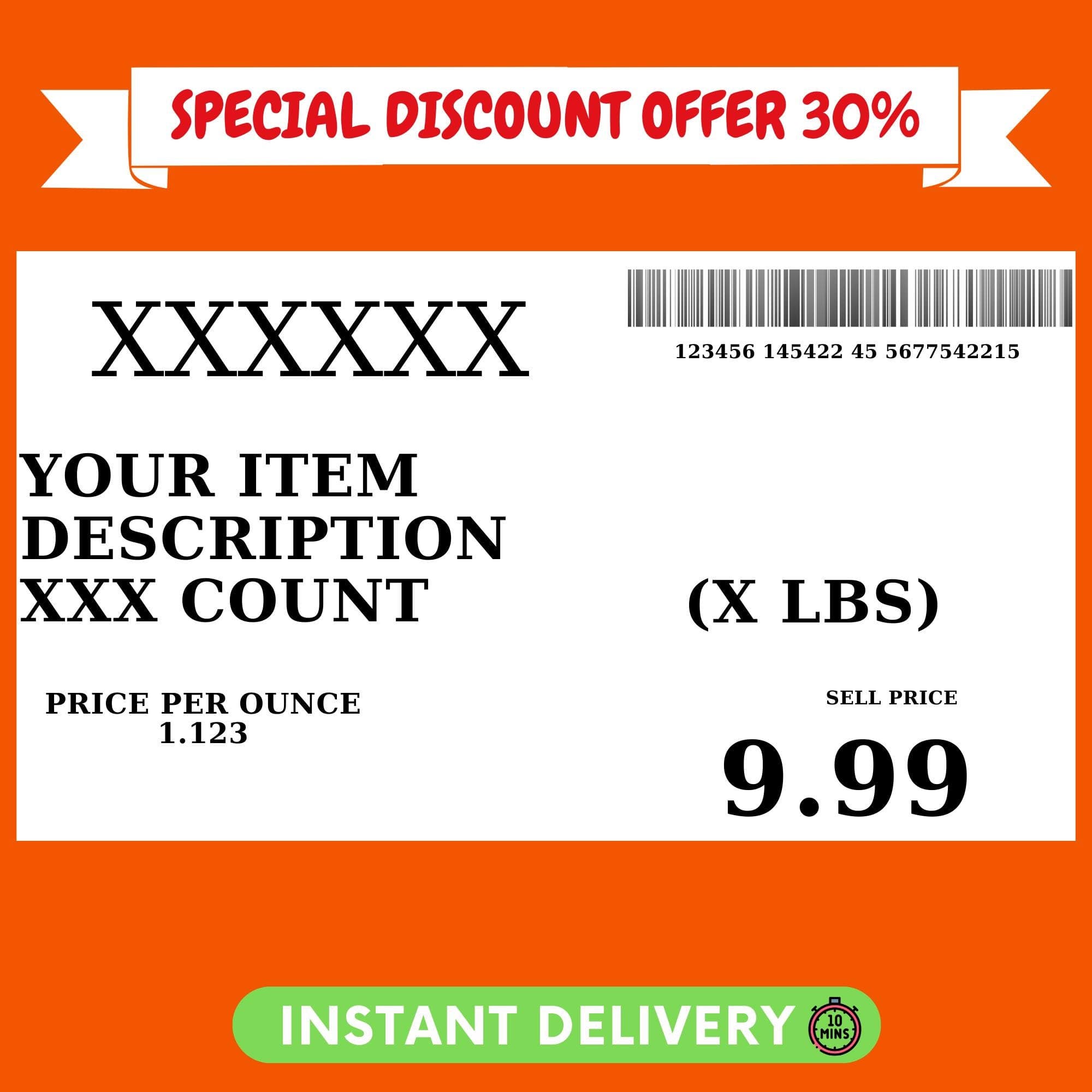 Customizable Costco Party Price Sign Canva Template