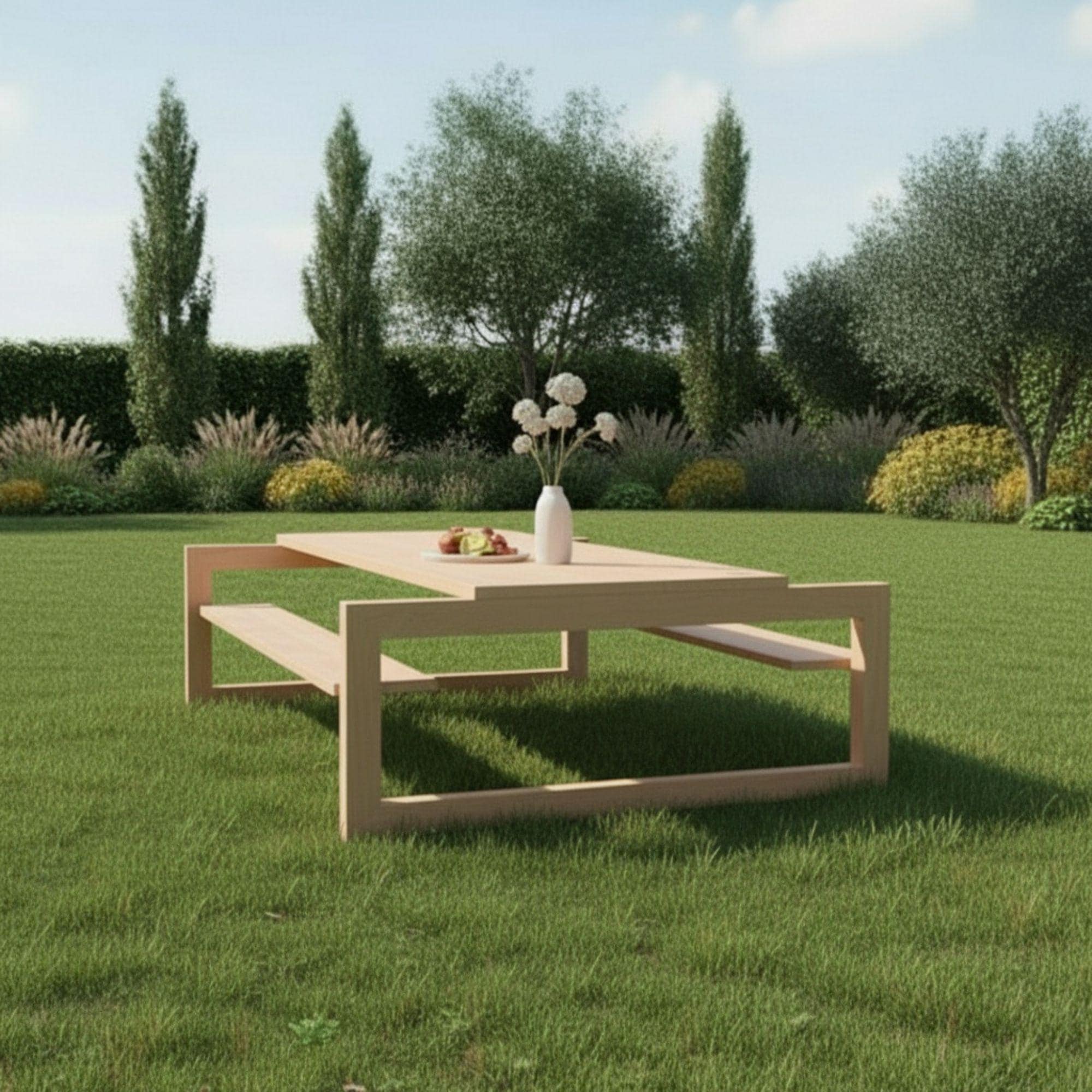 DIY Farmhouse Picnic Table Plan: Outdoor Wood Table & Bench (PDF)
