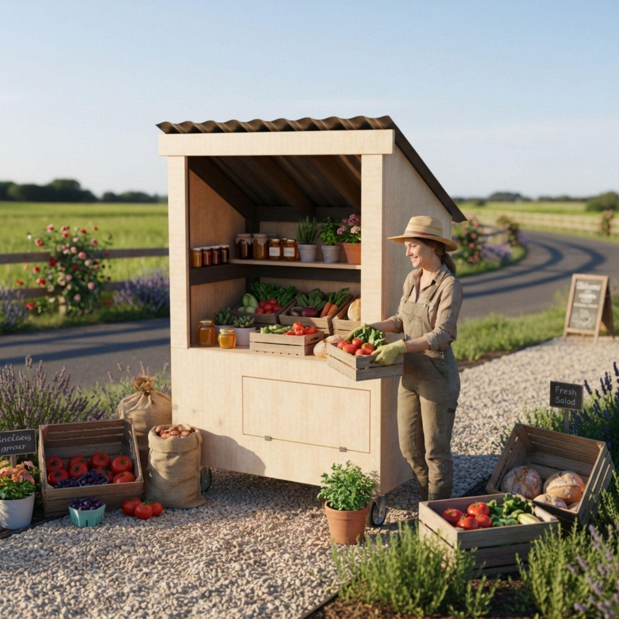 DIY Farmstand Plans | Roadside Stand Plans PDF | Mobile Bakery Cart Build Guide