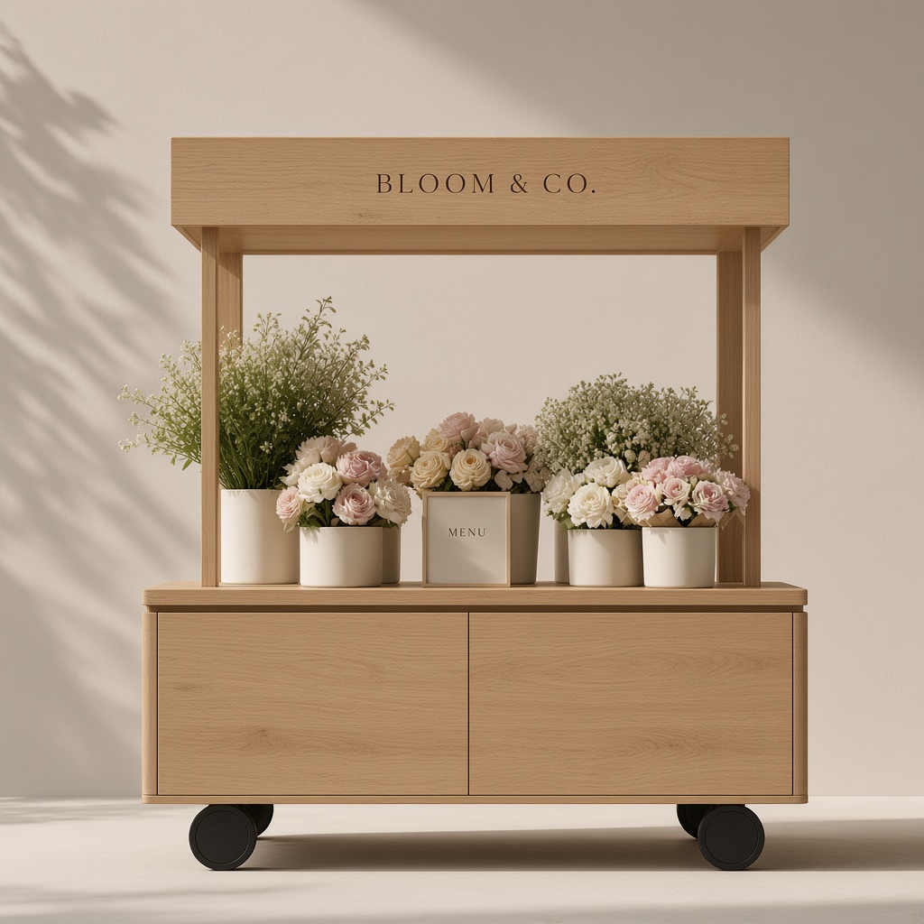 The Boutique Counter Flower & Bloom Cart - Handcrafted Commercial Cart for Sale