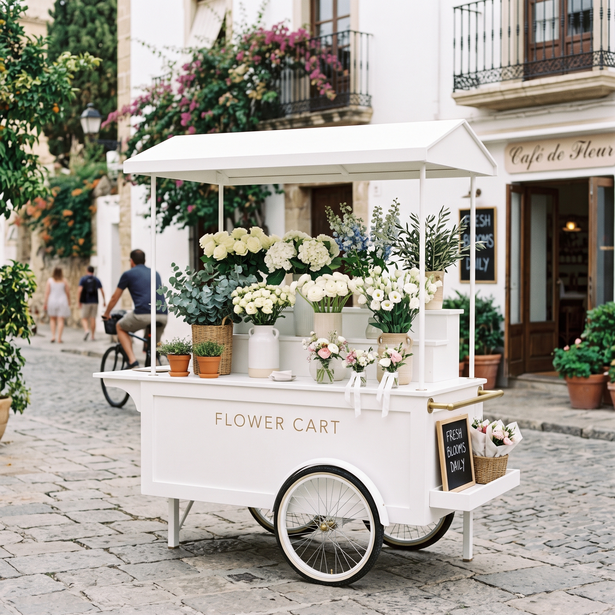 The Café Fleur Flower & Bloom Cart - Handcrafted Commercial Cart for Sale