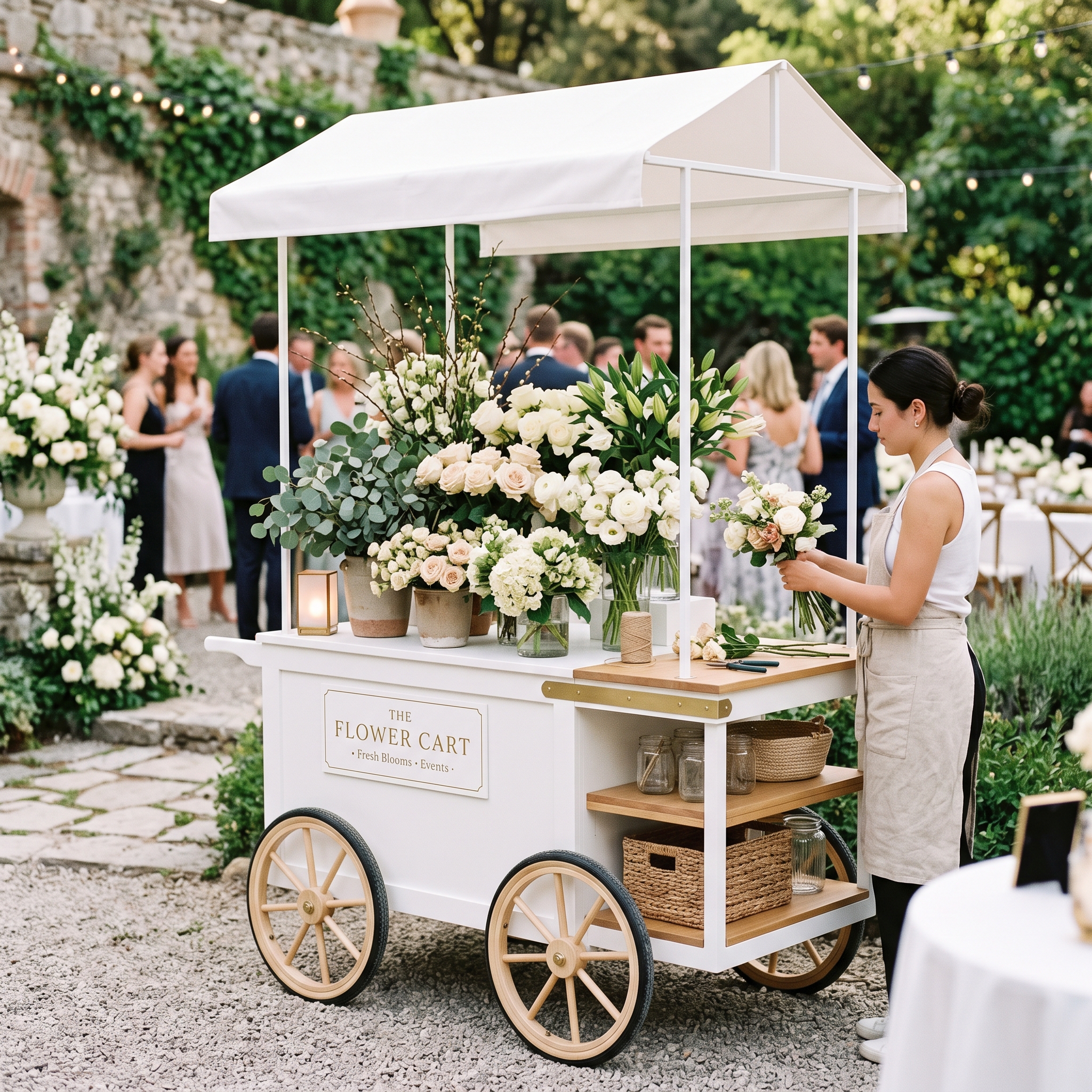 The Florist Garden Service Flower & Bloom Cart - Handcrafted Commercial Cart for Sale