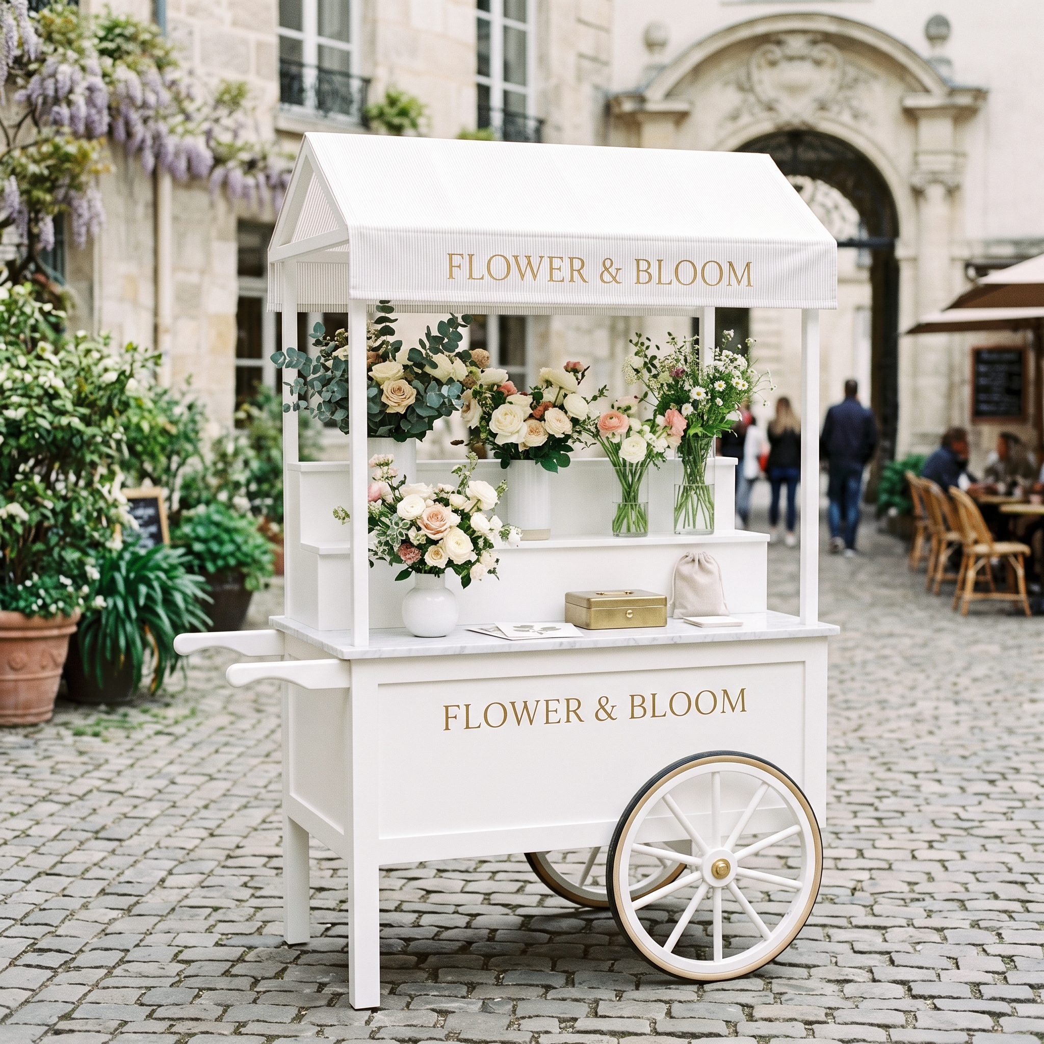The Grand Pavilion Flower & Bloom Cart - Handcrafted Commercial Cart for Sale