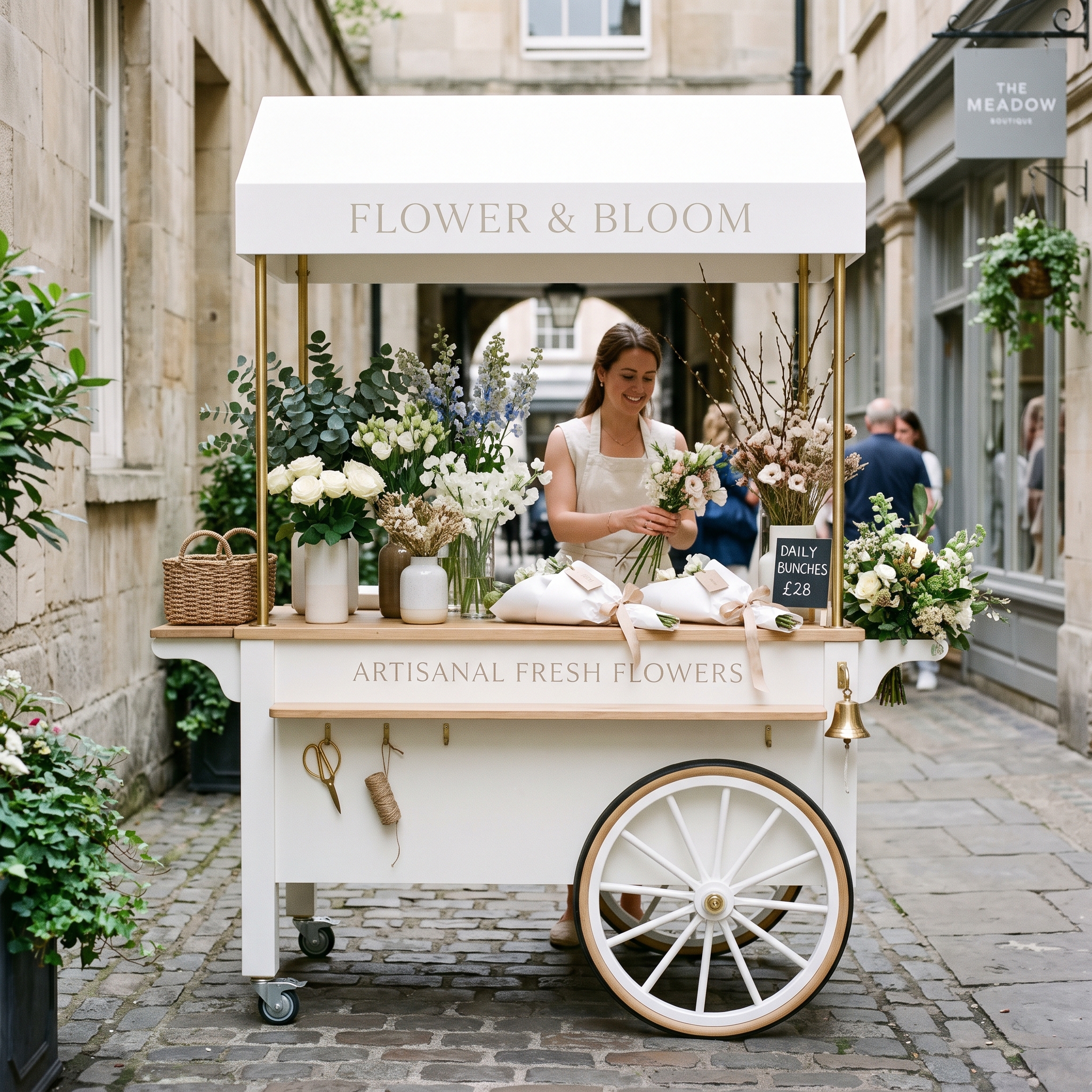 The Meadow Artisanal Flower & Bloom Cart - Handcrafted Commercial Cart for Sale