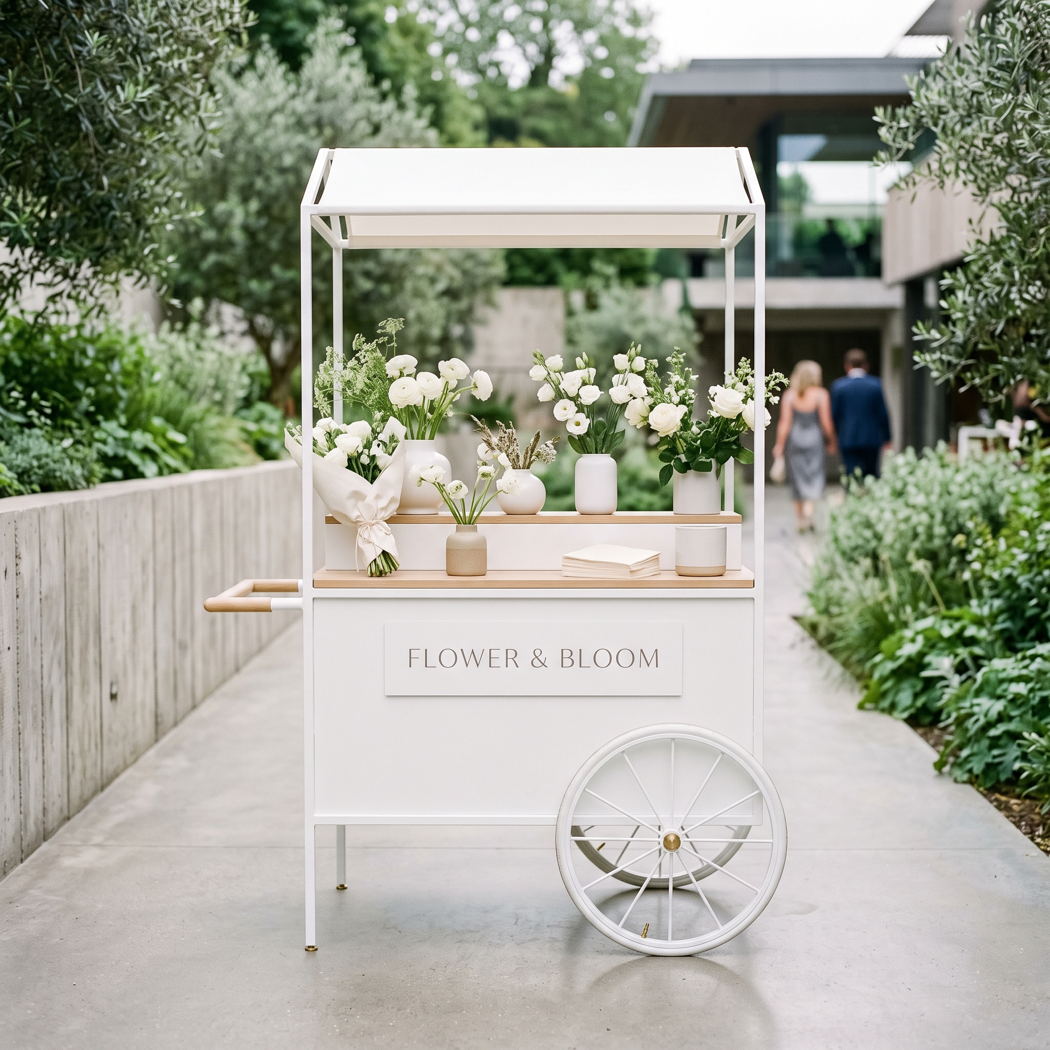 The Olive Courtyard Flower & Bloom Cart - Handcrafted Commercial Cart for Sale