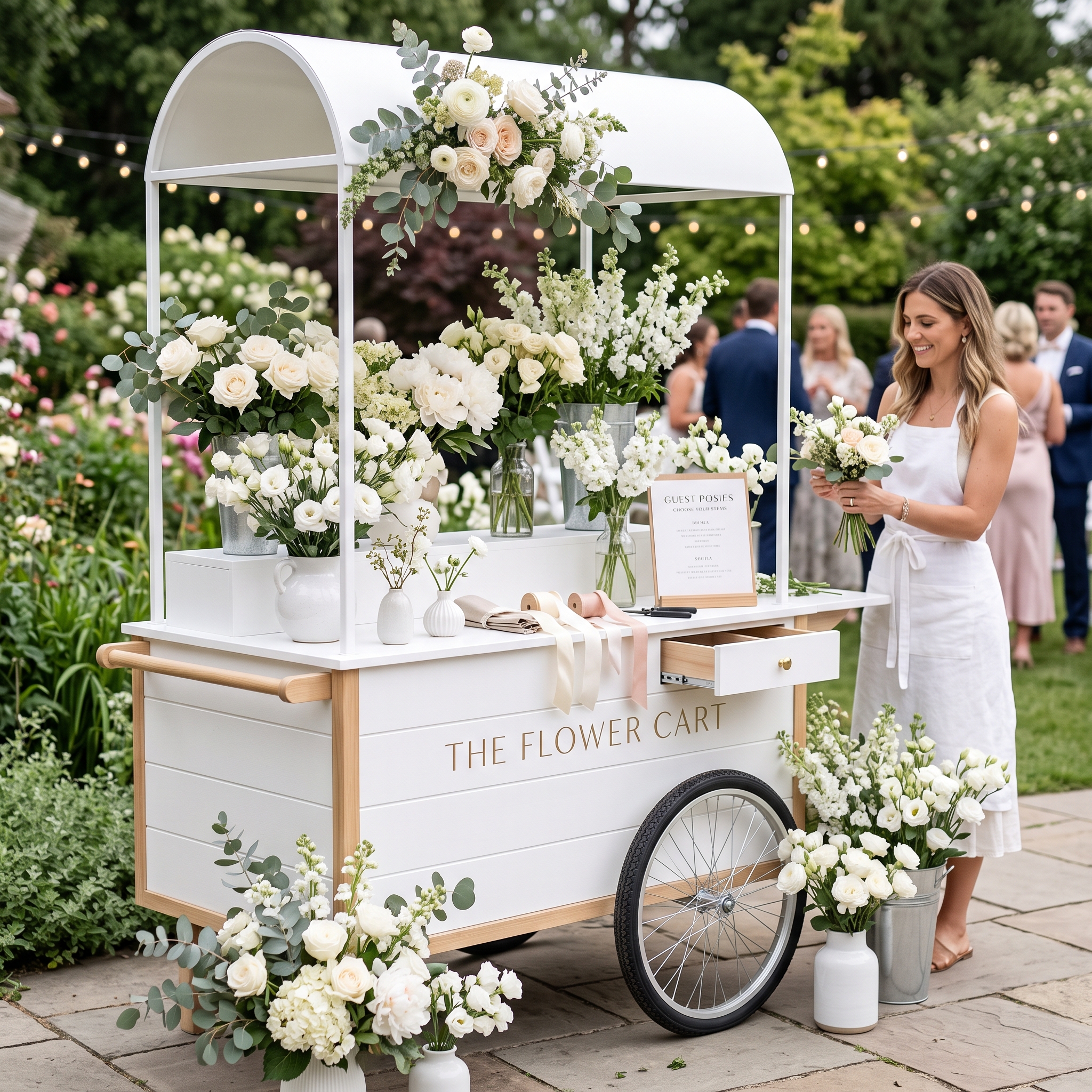 The Arched Canopy Wedding Flower & Bloom Cart - Handcrafted Commercial Cart for Sale